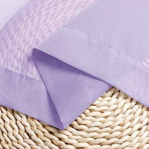 Sheer Curtains 63 Inch Length 2 Panels, Light 42″W x 63″L (Pack of 2) Lilac