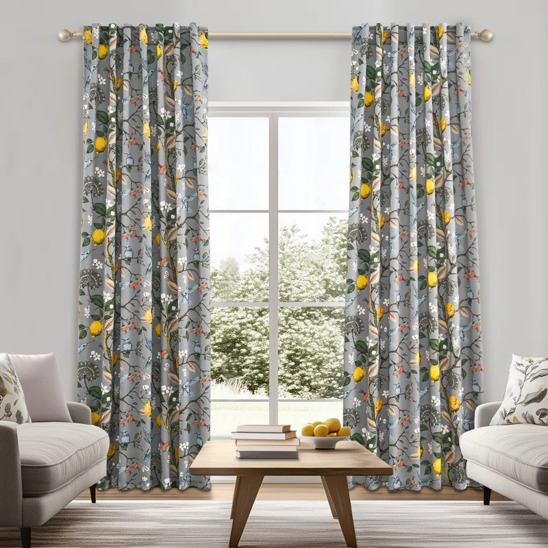 Blackout Curtain Panel pair Polyester Thermal Insulation Header Included
