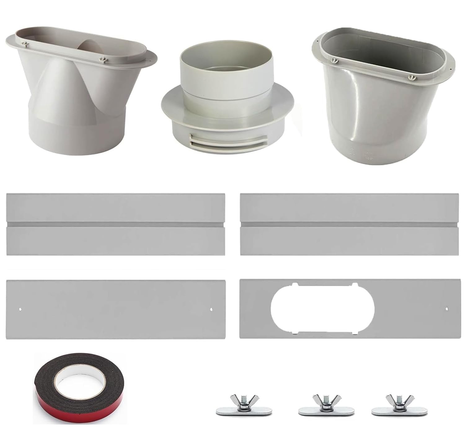 BAFOLLGY Window Dryer Vent Kit, Fit for Sliding Windows,for 4”/5”/6” Gray