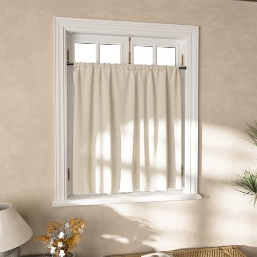 Curtain Rods No Drilling for Windows 28 to 48 Inches,1/2 Inch 28″-48″ Black