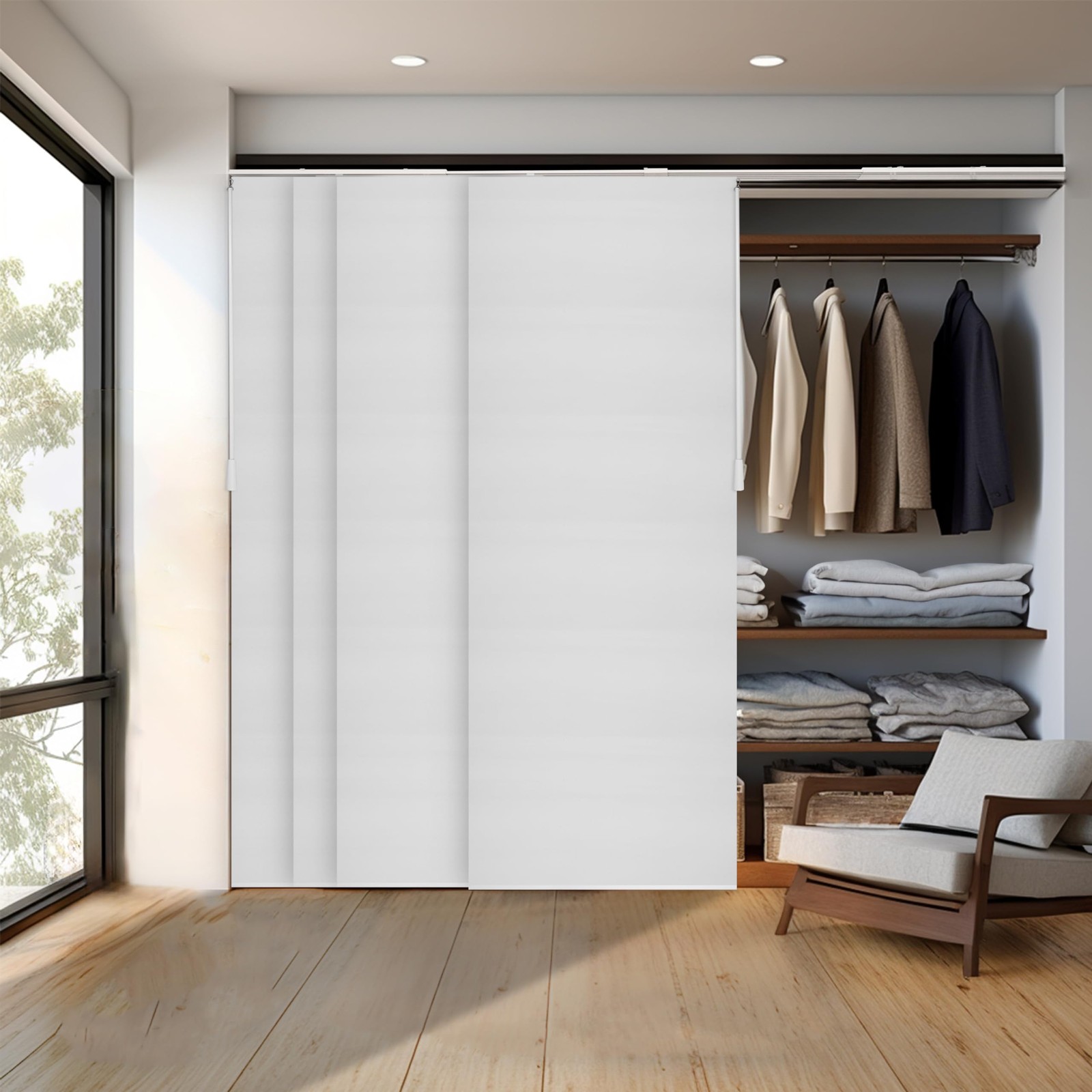 CHICOLOGY Panel Track Blinds for Sliding Glass Door, Adjustable Track for Pat…