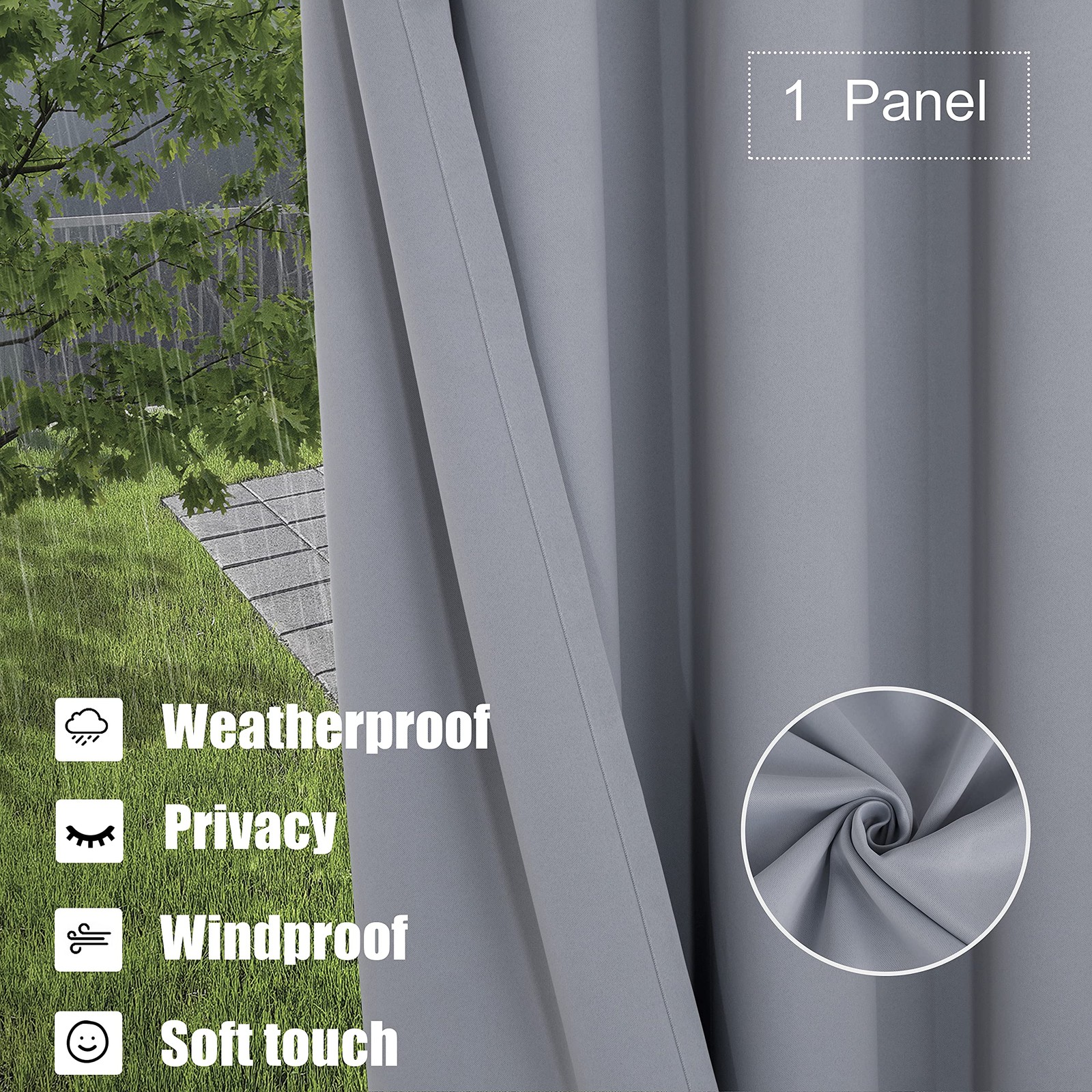 Outdoor Curtains for Patio Waterproof – Light Blocking Weather Resistant Privacy
