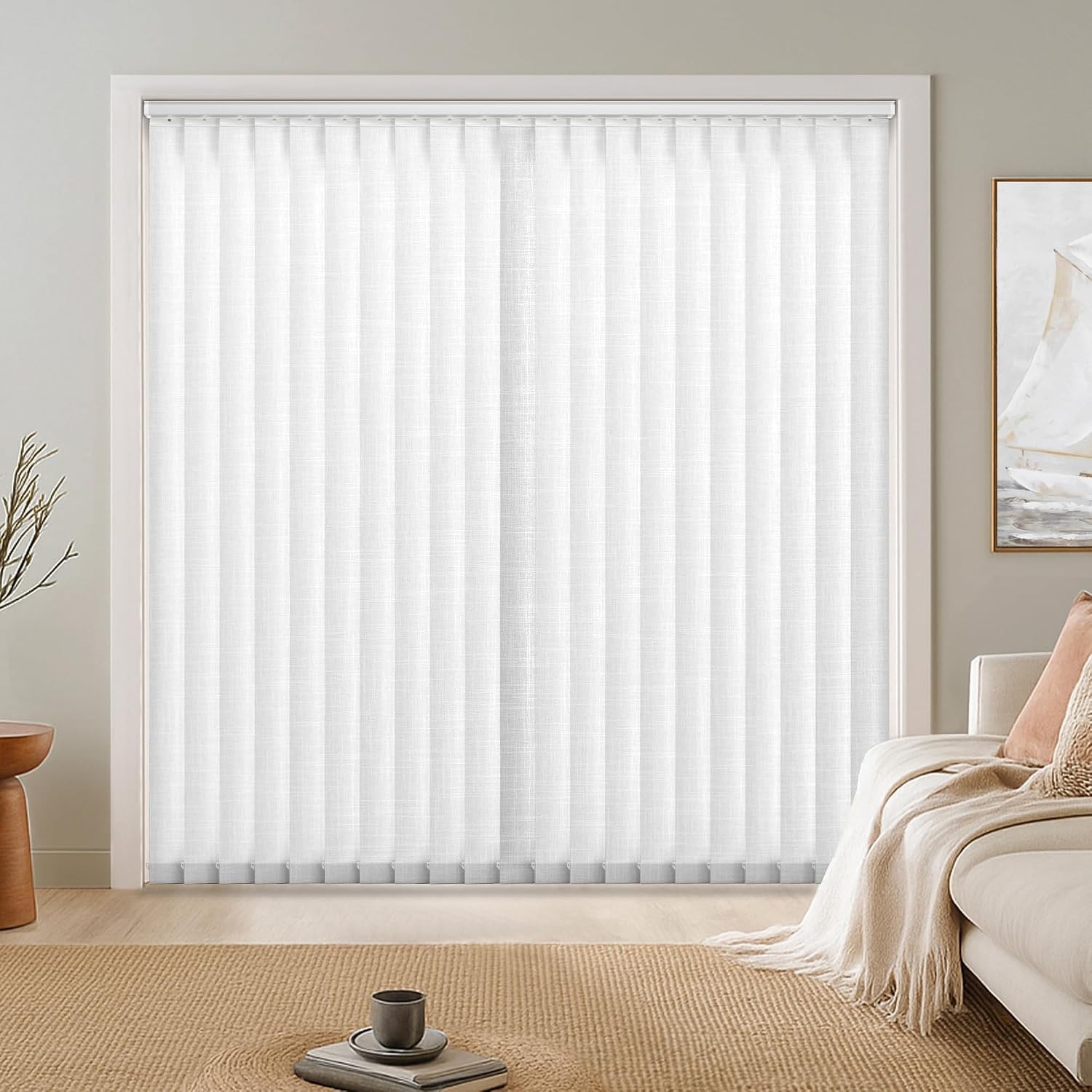 Light Filtering Vertical Blinds Replacement Slats – Polyester Fabric Sliding