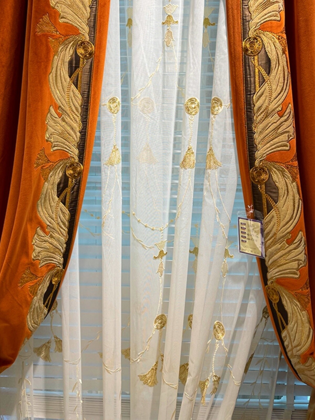 high-grade flannelette orange velvet cloth valance blackout curtain drape C1912