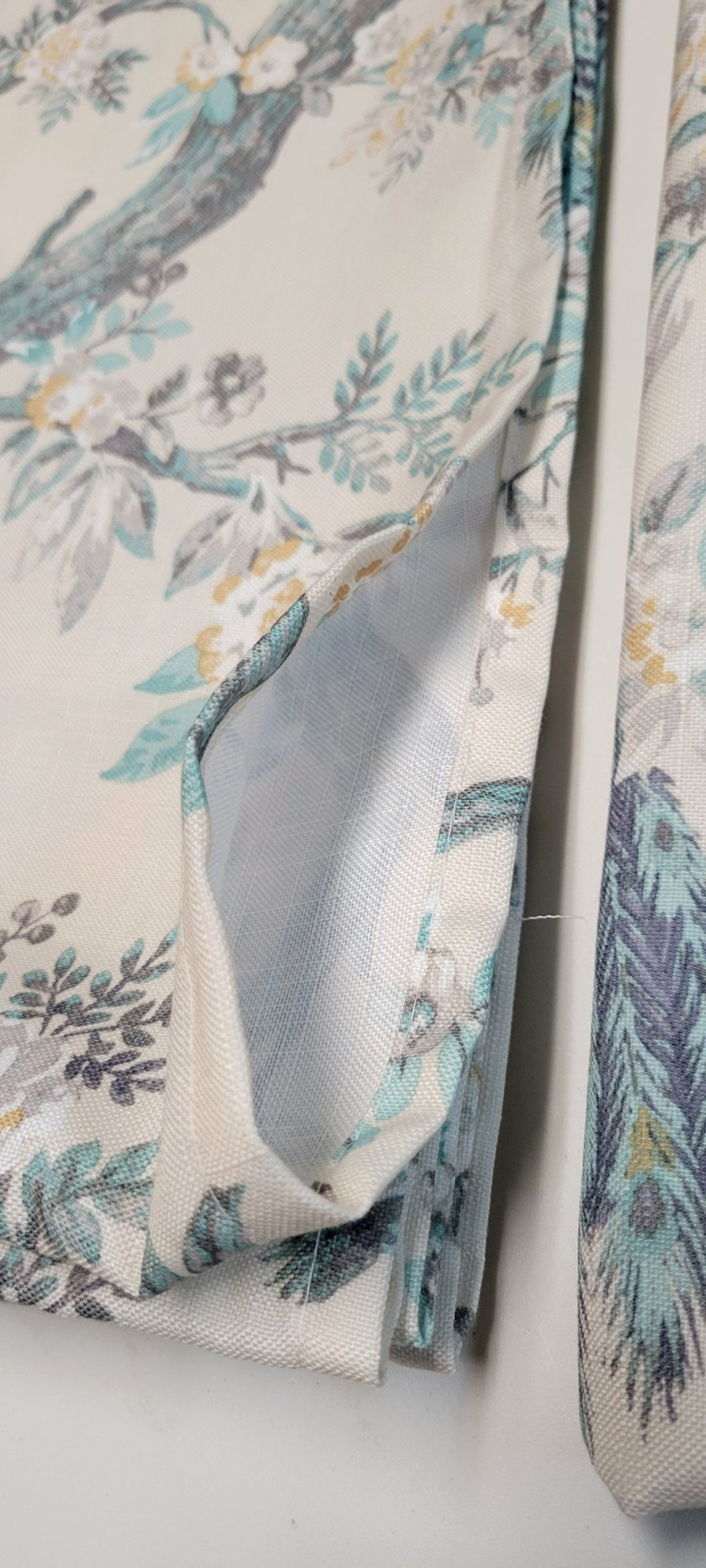 Laura Ashley 2 Belvedere Peacock Window Curtain Panels Blue Turquoise 36×95 Pair