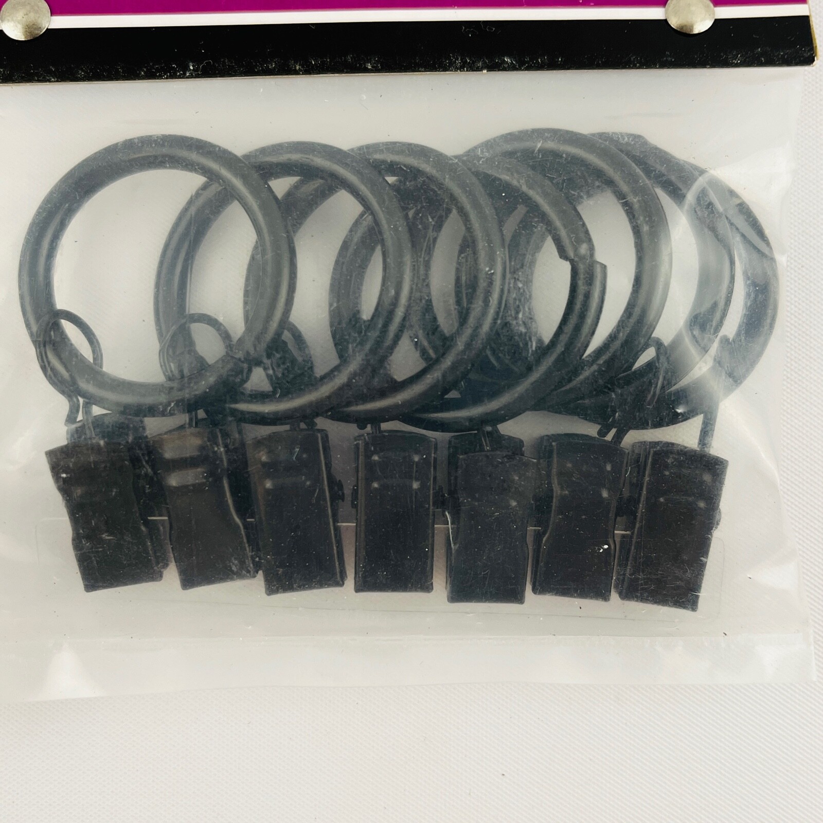 Bali 1″ Rings Black 2 Package Lot Fits 3/4″ Diameter Rod Curtain Clips Metal