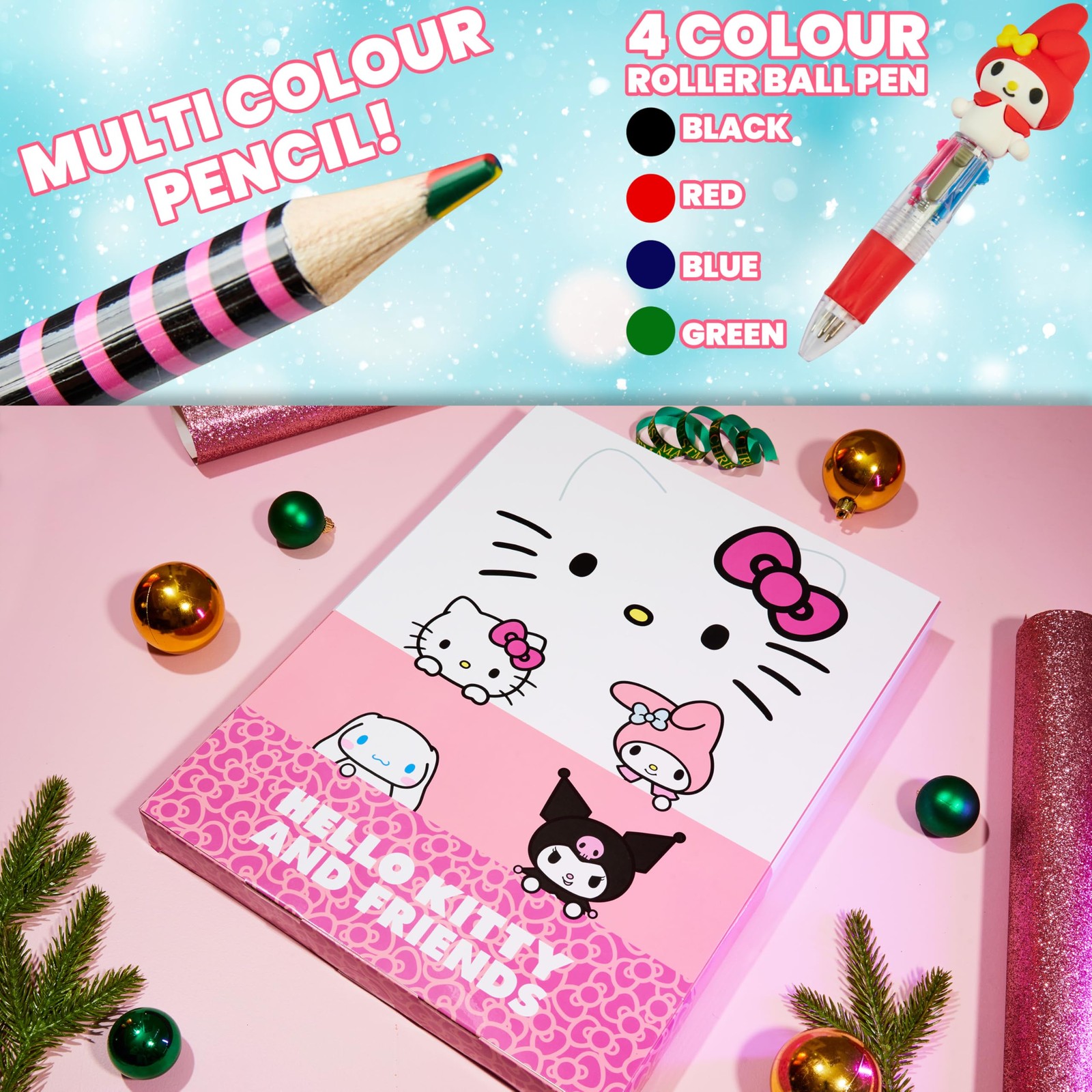 Hello Kitty Sanrio Advent Calendar 2025 with Color Your Own Figurines, 24 Fun…