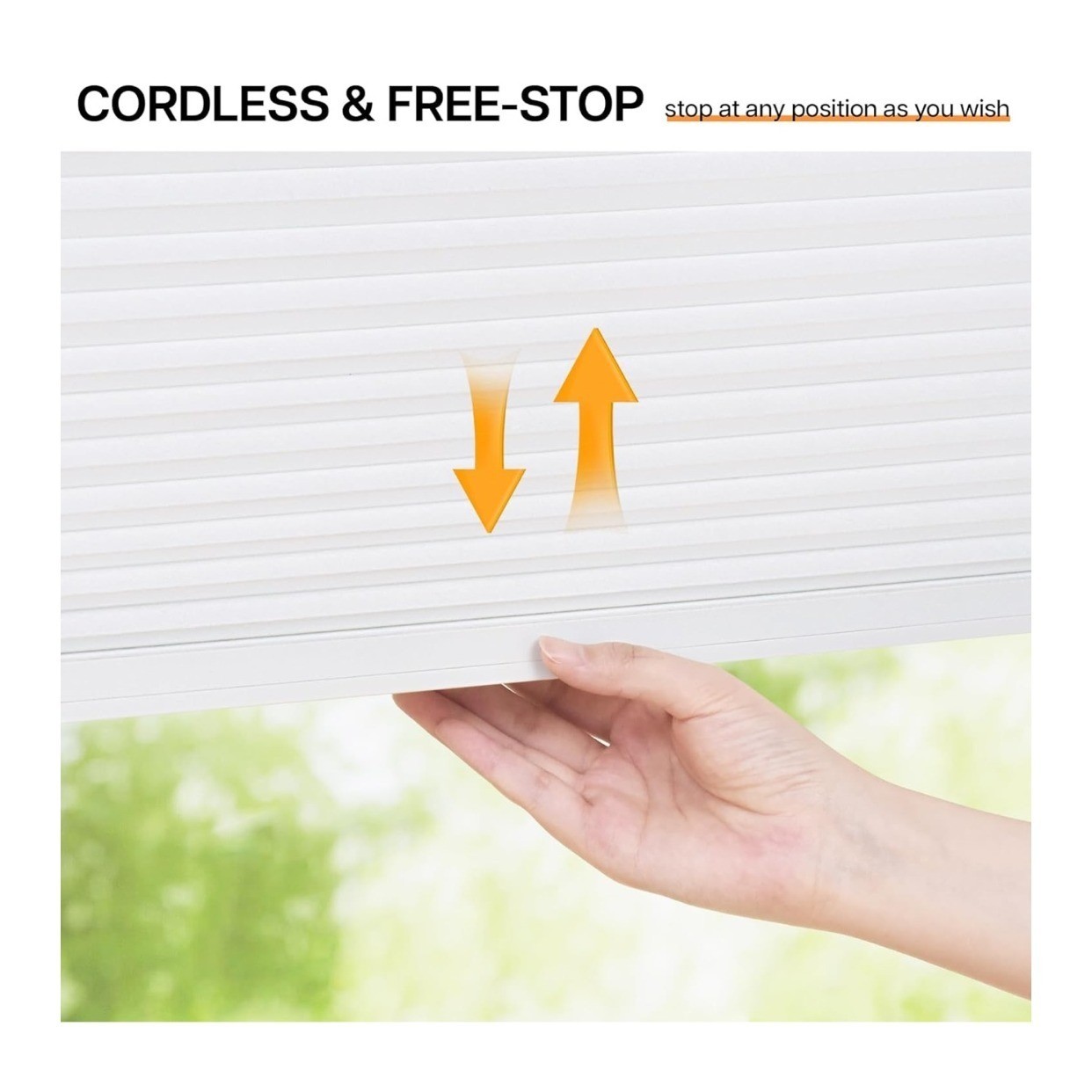 LazBlinds Cordless Cellular Blinds No Drill Light Filtering 19W x 72H White