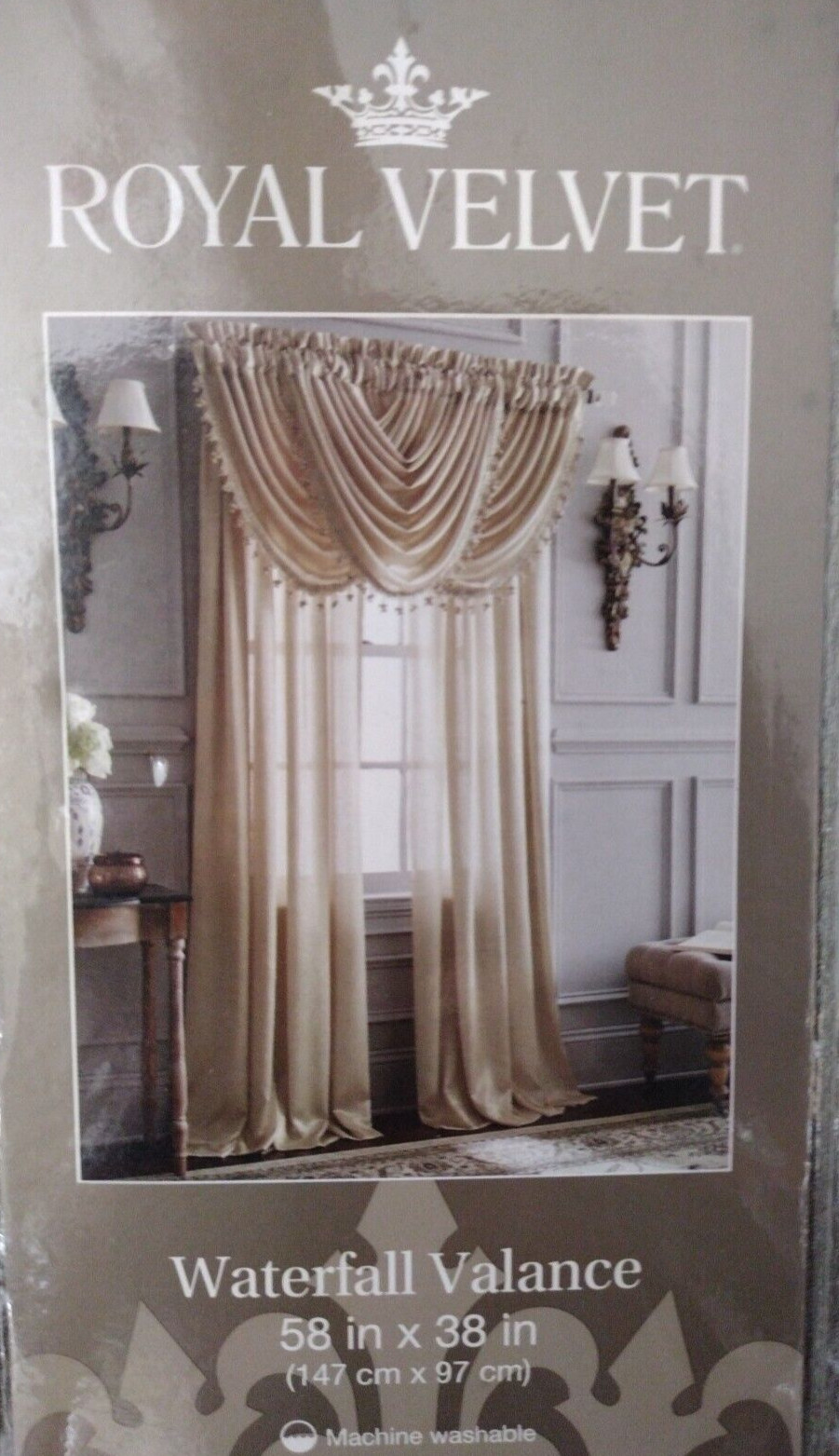 JCP, HILTON, Waterfall Valance, Evening Sage, 58″ x 38″ Royal Velvet / NIP