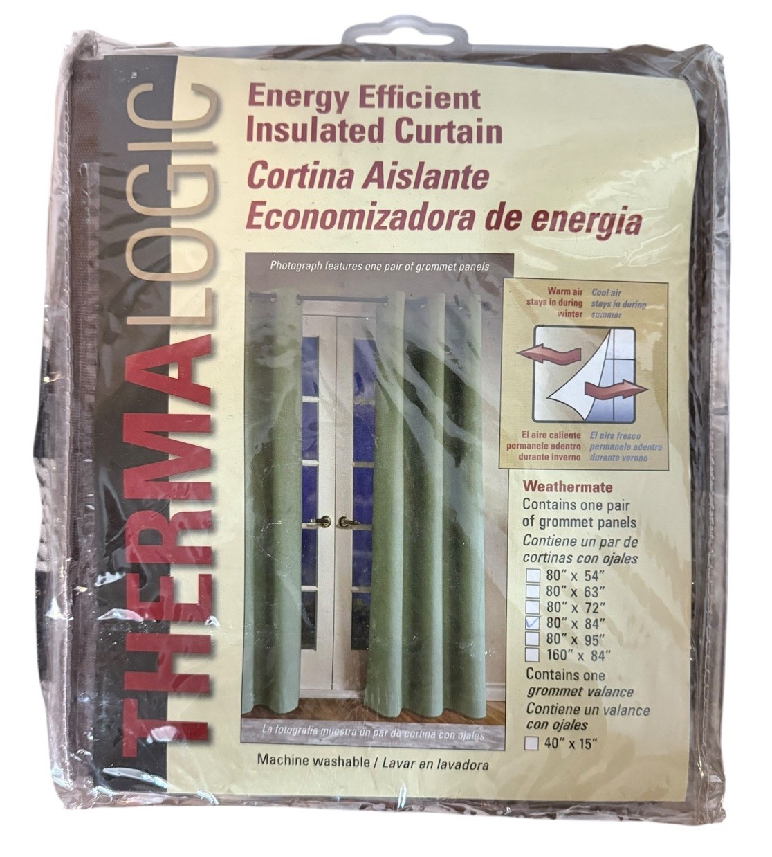NEW Thermalogic Energy Efficient Insulated Grommet Panels Brown 80×84