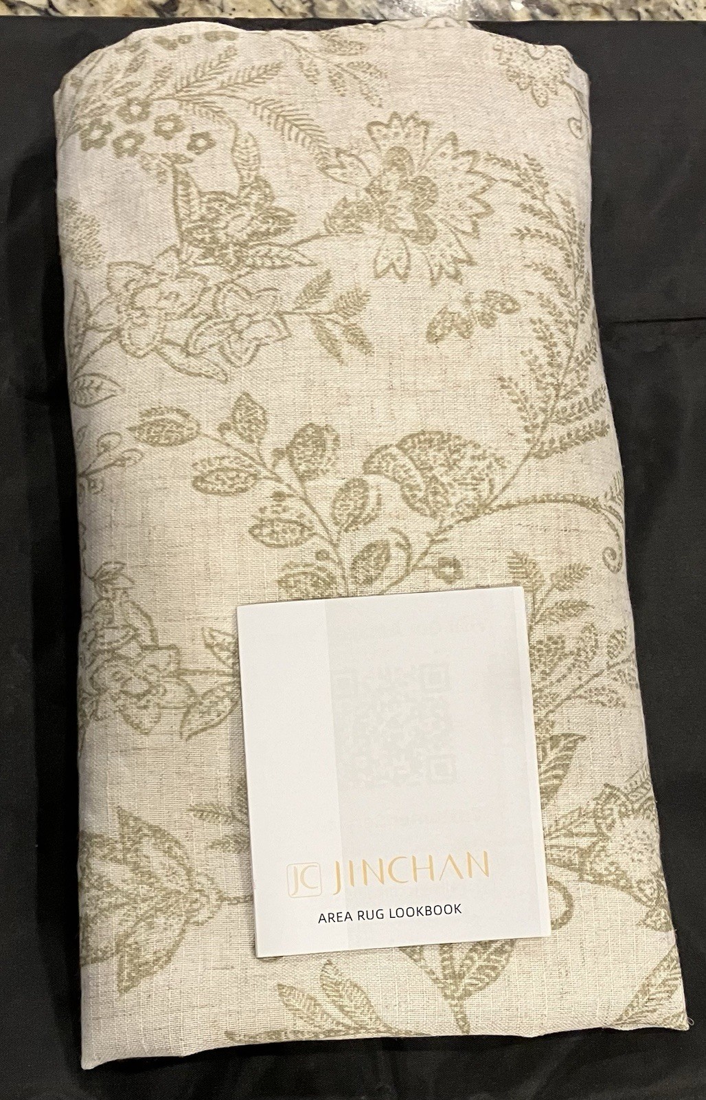 Jinchan 36” Flower Patterned Pair Curtain Panels, Tie Top (light green floral)