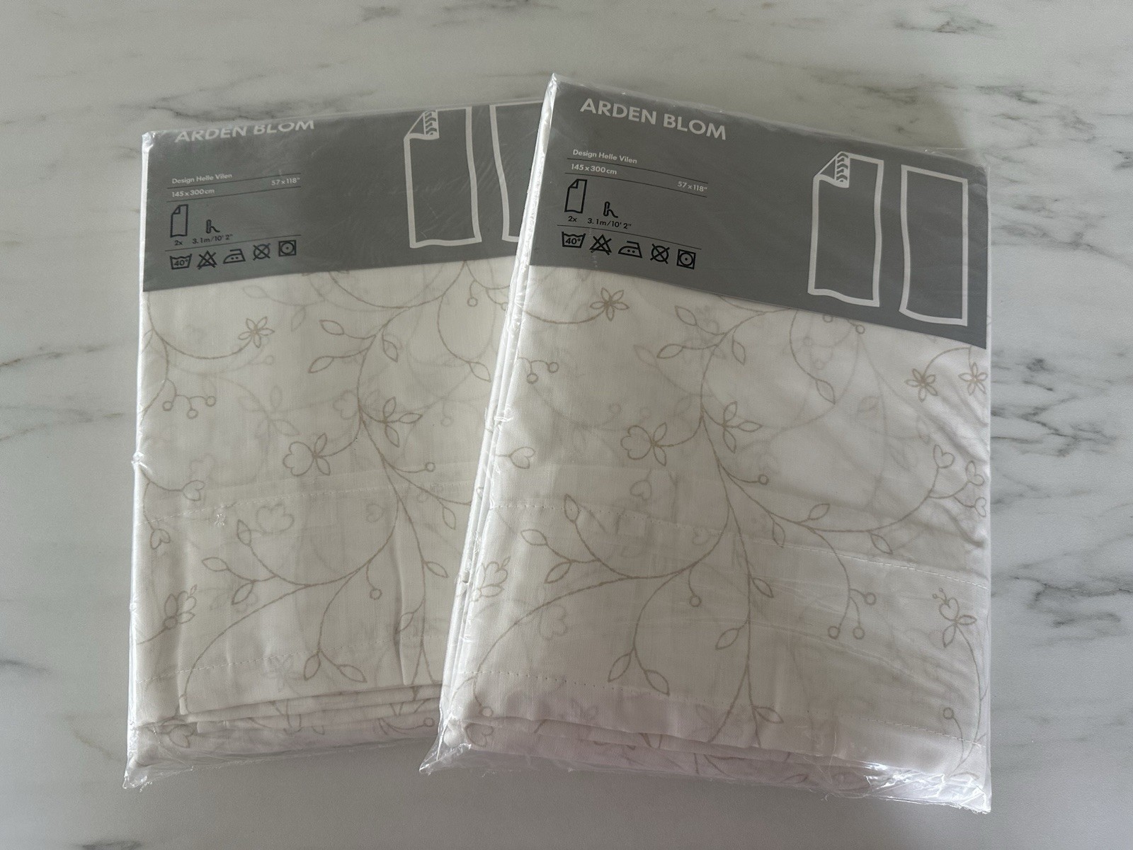 IKEA Arden Blom Set Of 2 Curtains 4 Panels Sheers Voile 🌸57×118🌸 Rare