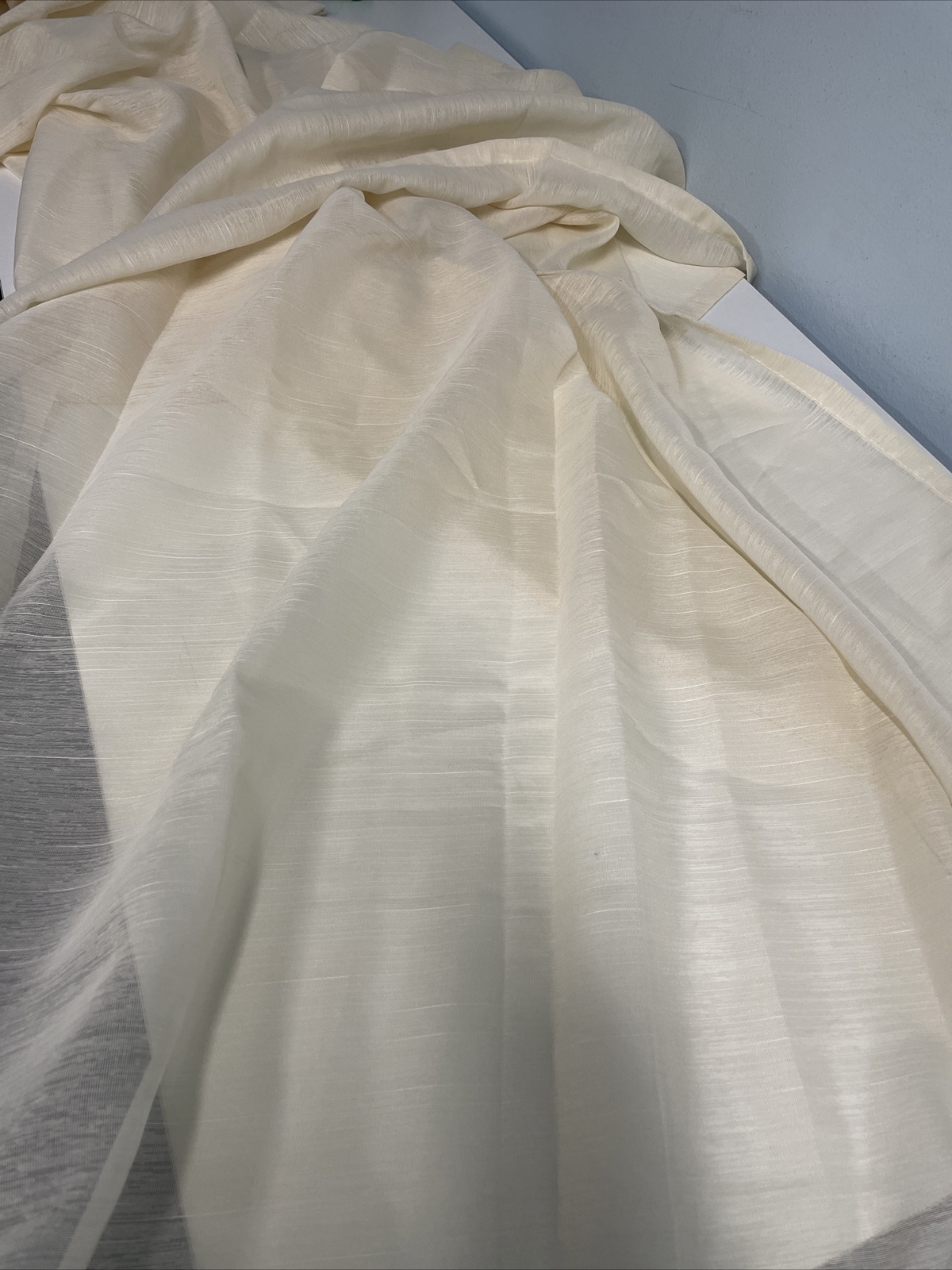 52×108 Sheer Window Curtain Panels (Set of 2) Ivory NEW FMFunctex Polyester 2-Pa