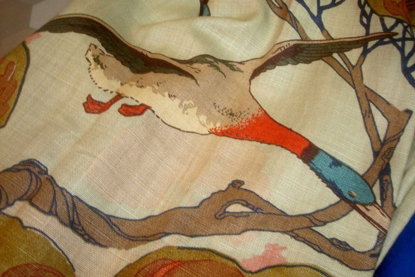 New Custom Mulberry Home Drapes LINEN Flying Ducks 2 pc Pinch pleat Lined 84″ lg