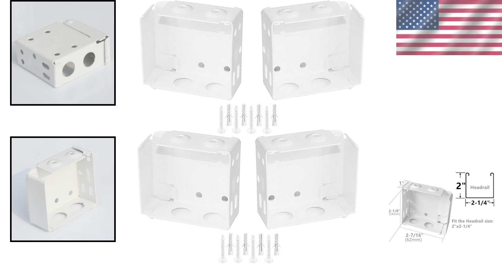 Versatile 4-Pack Window Blinds Brackets for Secure 2″ High Profile Mounting