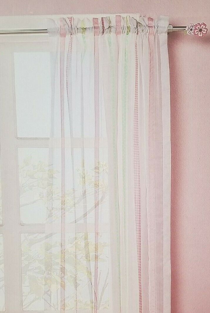 Little Boutique Ribbon Window Drape Panel 43″ x 84″ NIP