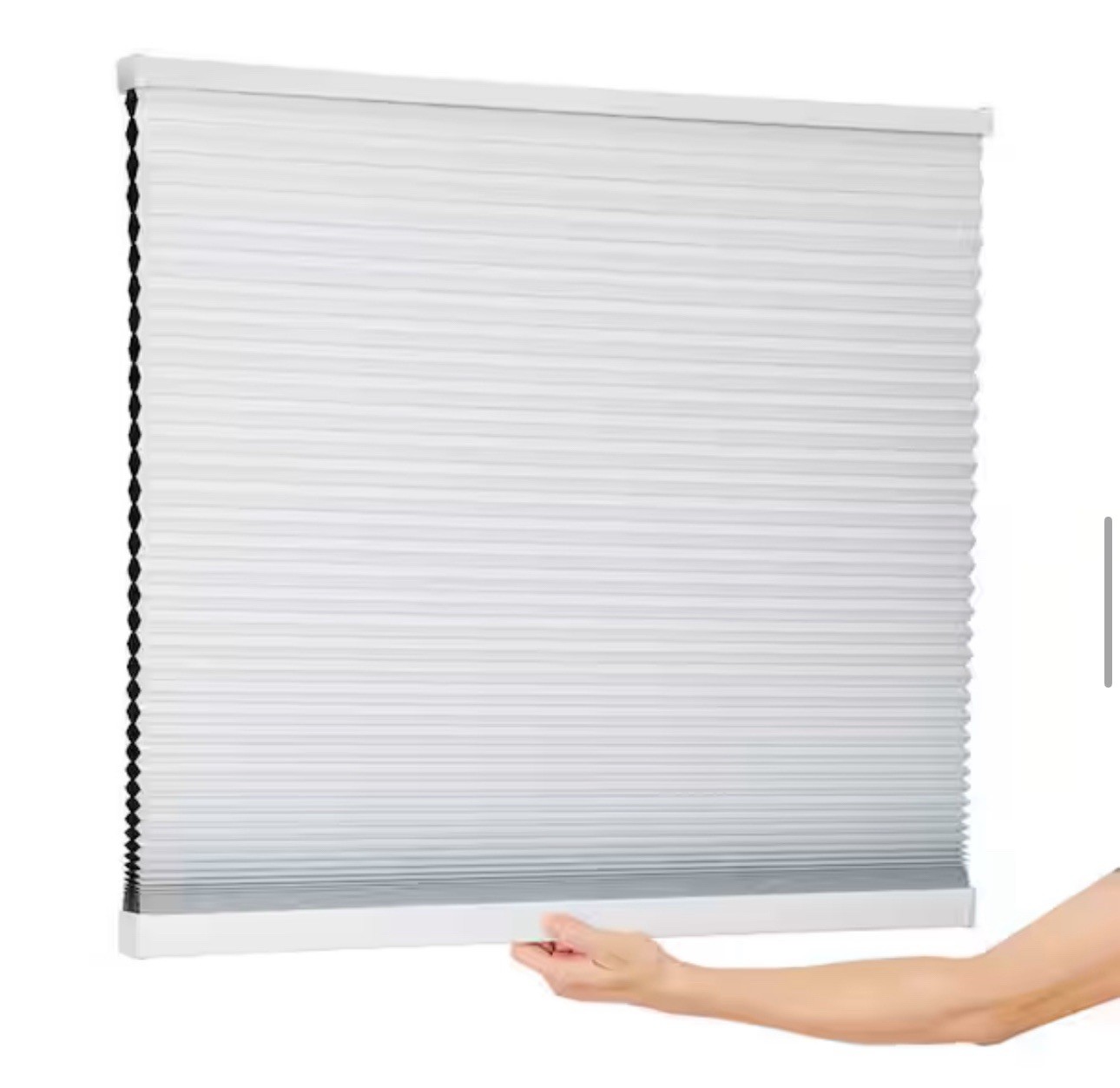 Shadow White Cordless Blackout Cellular Shades for Windows – 23 in. W x 72 in. L