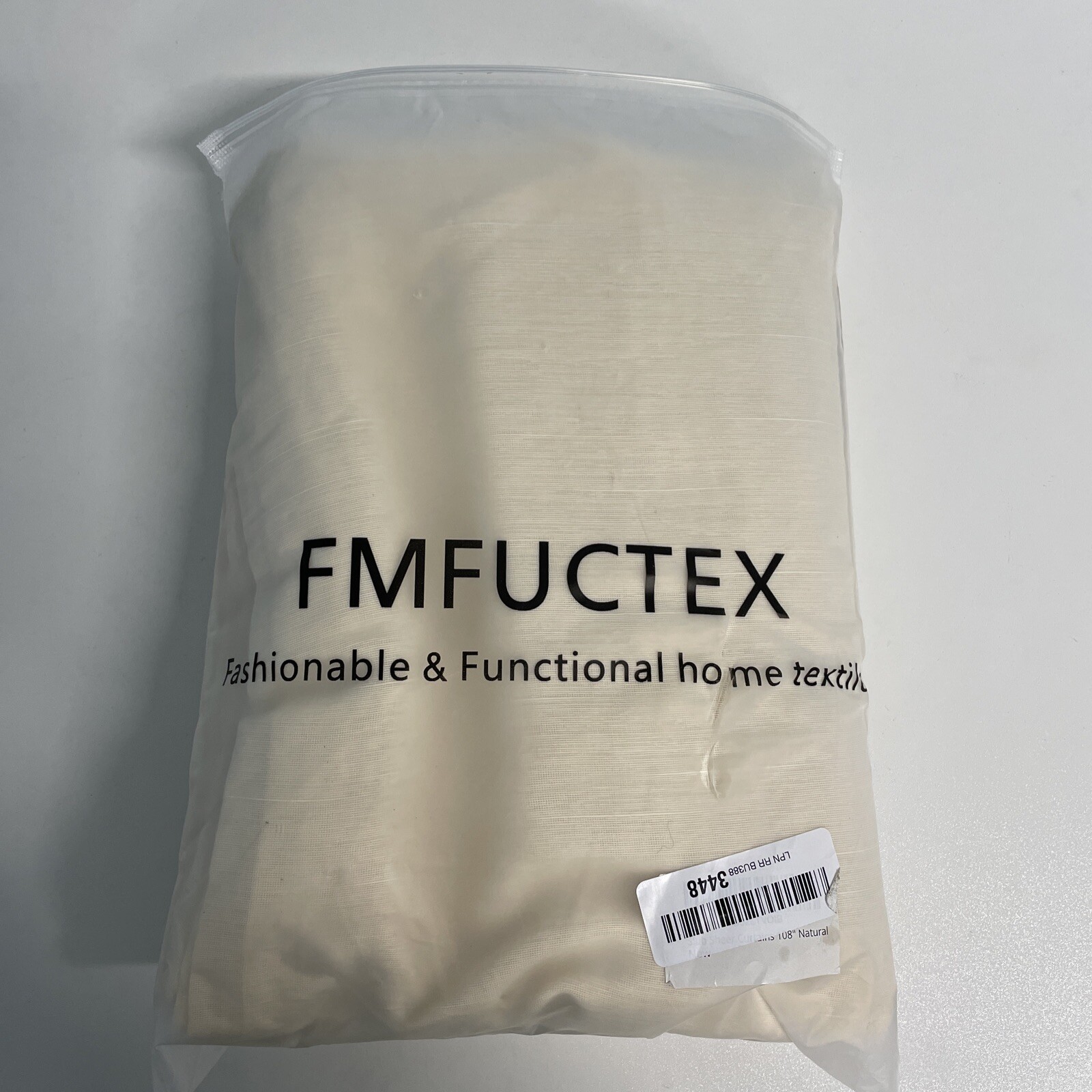 52×108 Sheer Window Curtain Panels (Set of 2) Ivory NEW FMFunctex Polyester 2-Pa