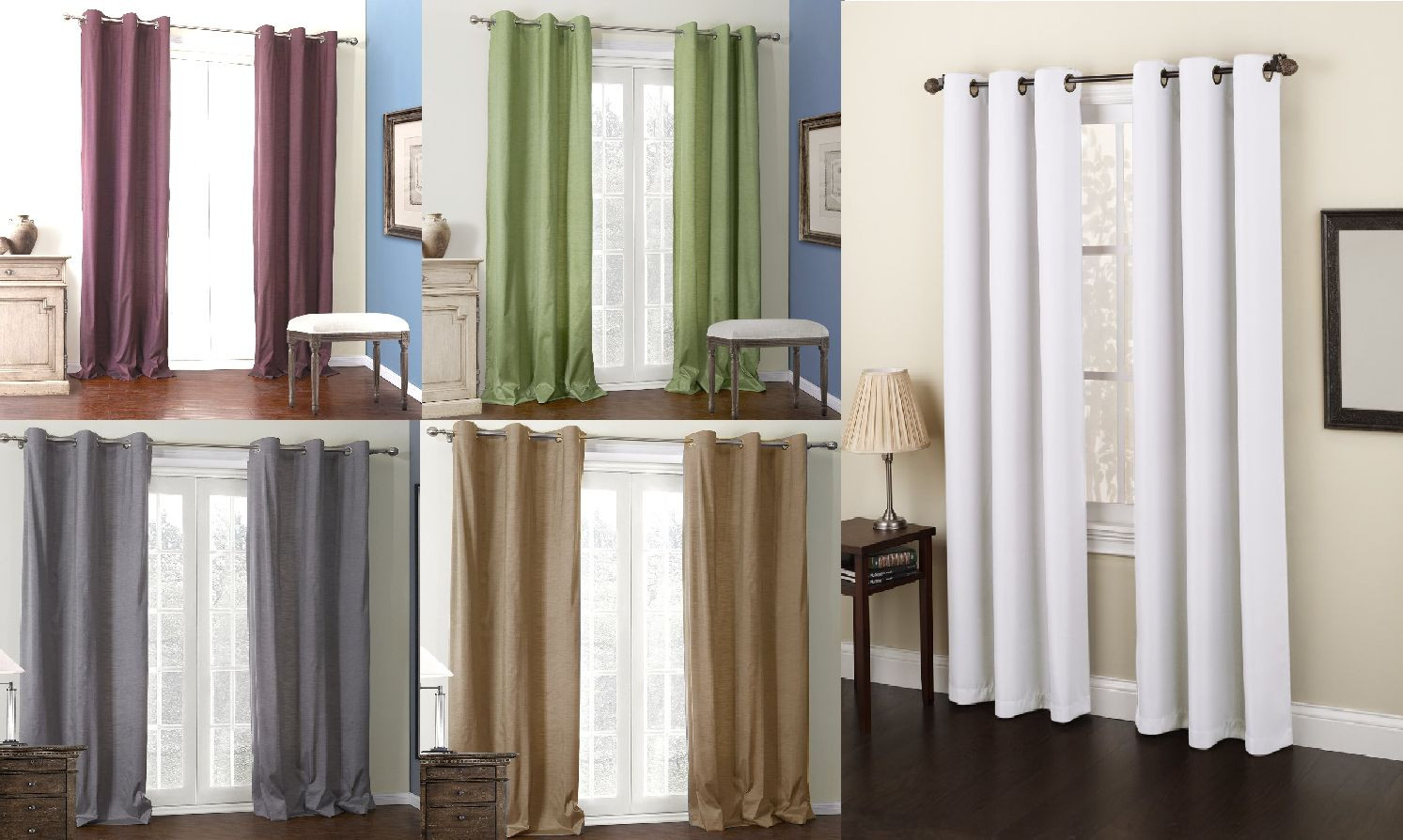 2 PANELS GROMMET WINDOW CURTAIN DRAPE FOAM LINED BACKING BLACKOUT THERMAL K92