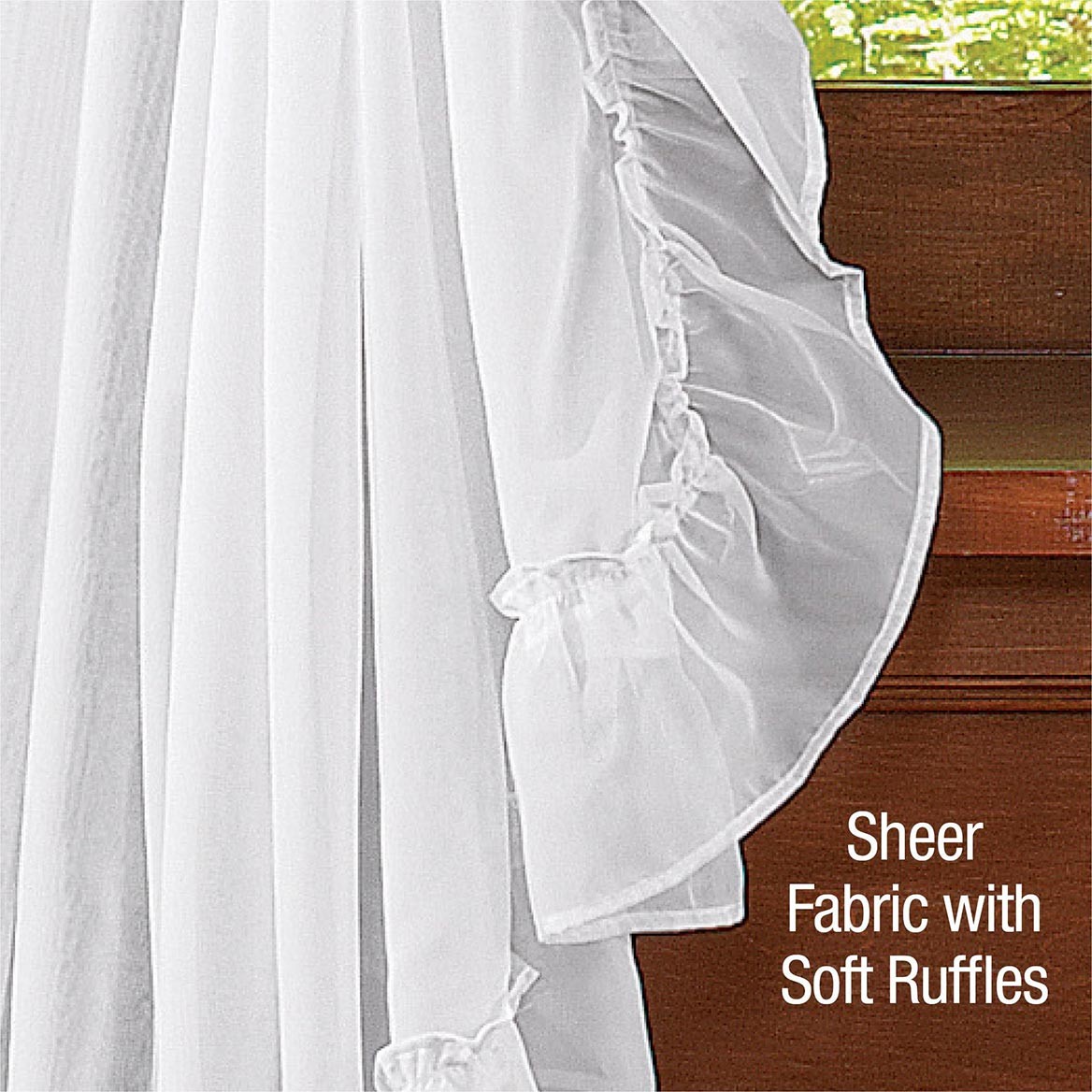 Isabella Ruffled Curtain Set By Collections Etc.™, White