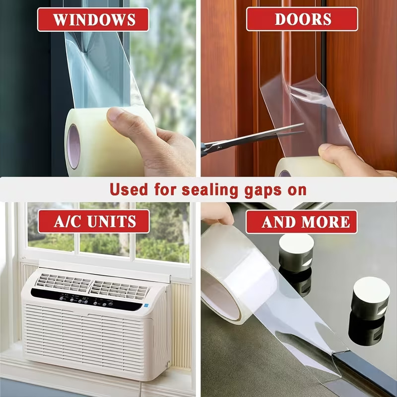 33ft Heavy Duty Transparent Window Weather Sealing Tape Airtight Insulation Tape