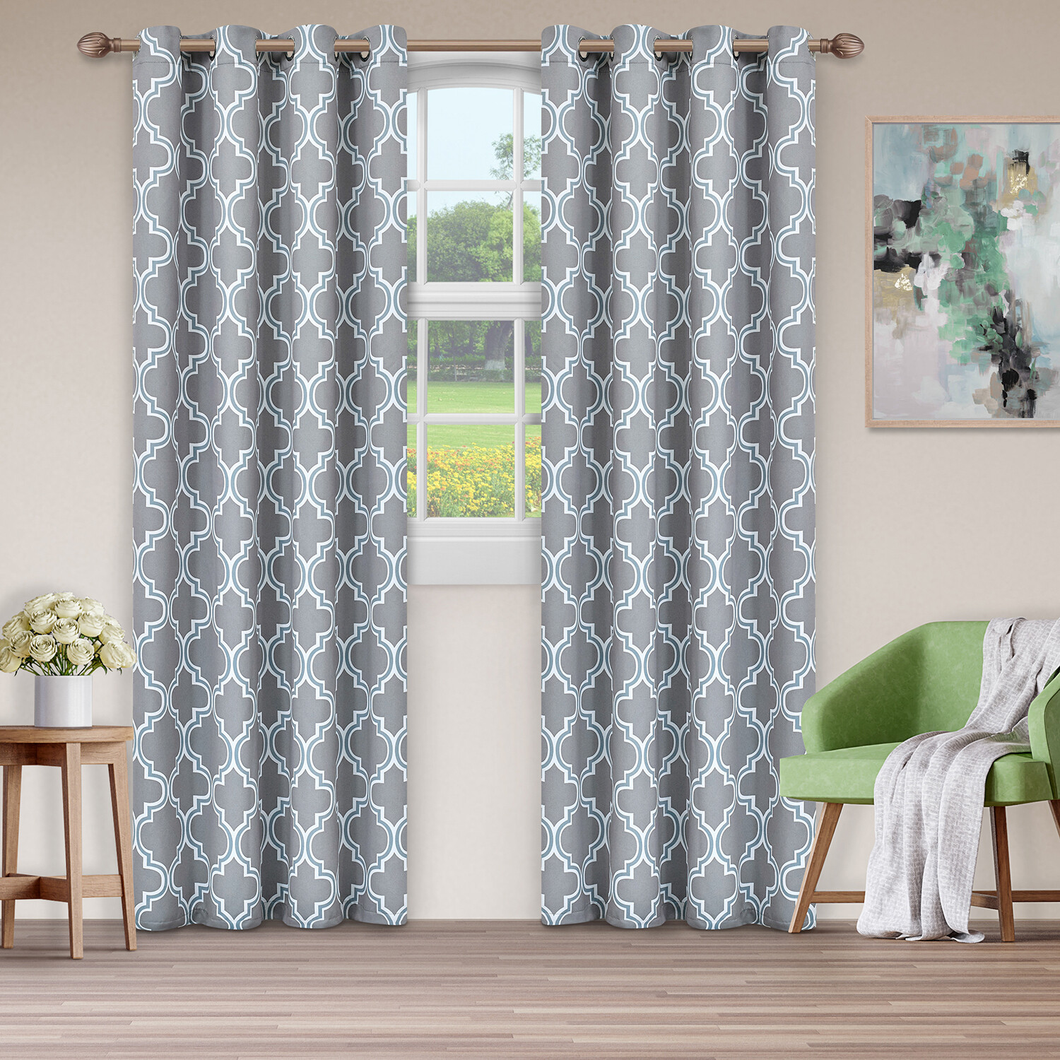 Bohemian Trellis Blackout 2 Panel Curtains by Blue Nile Mills