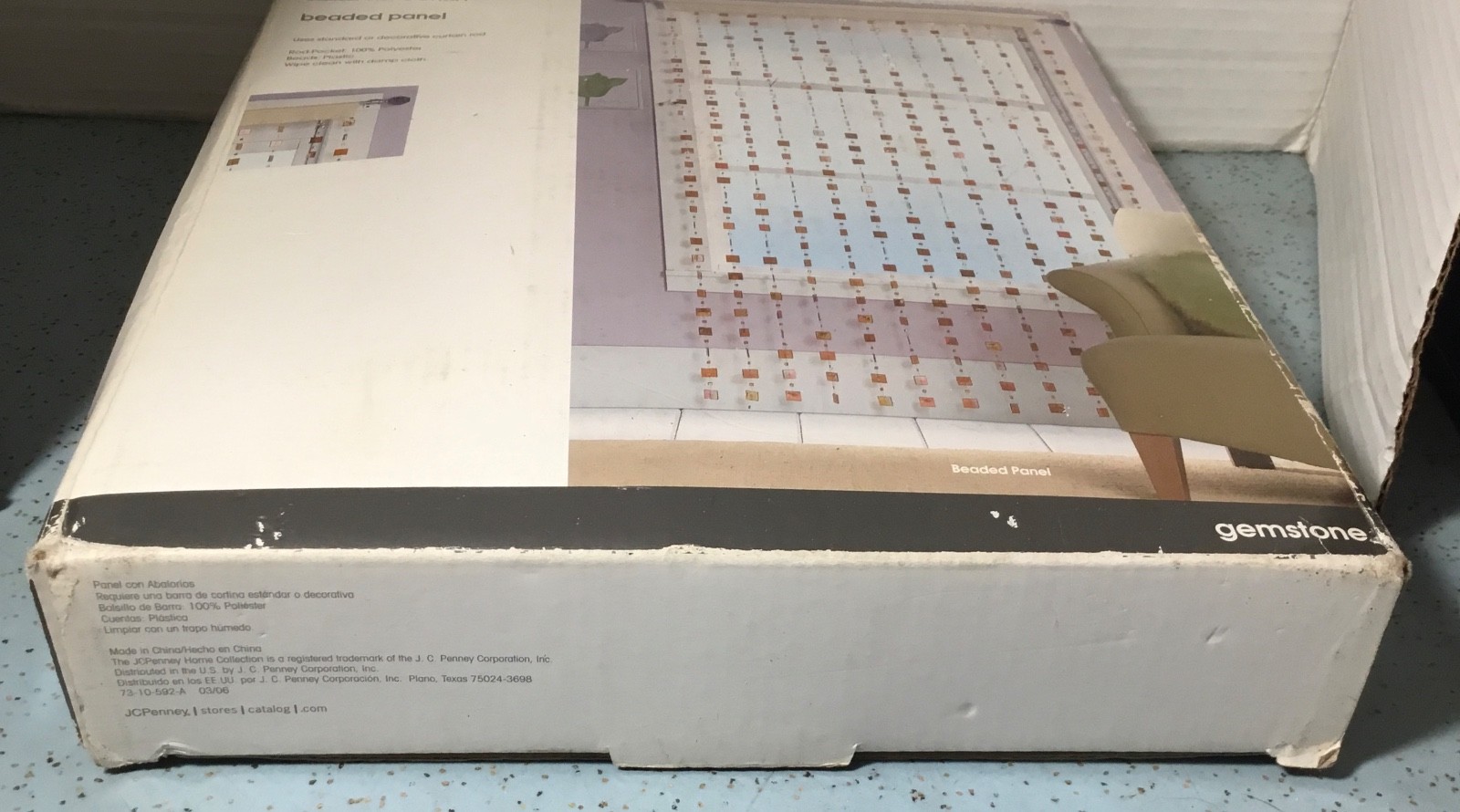 2006 JCPENNEY HOME COLLECTION GEMSTONE 40″ x 84 BEADED PANEL IRIDESCENT OPEN BOX