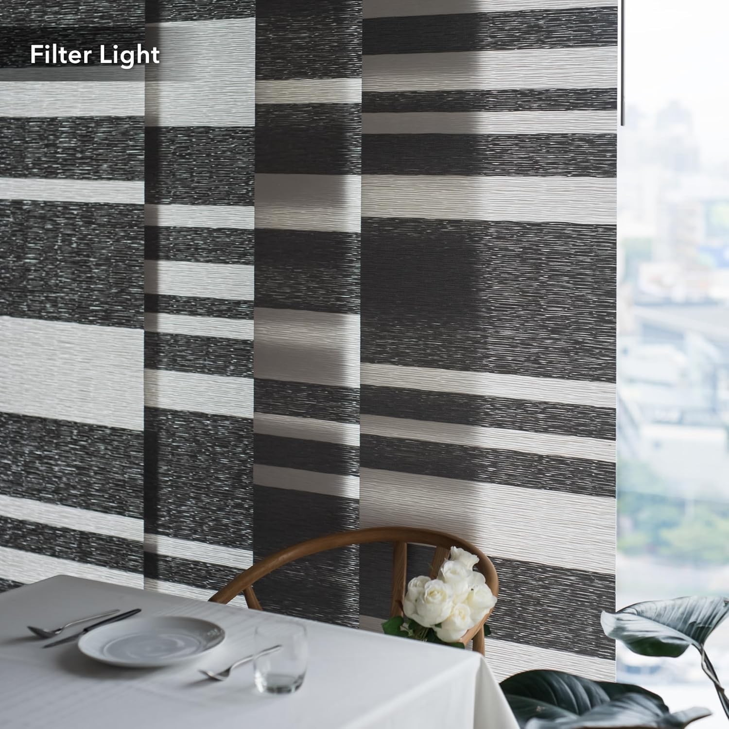 Adjustable Sliding Glass Door Blinds 45.8″- 86″ W x 96″ H, Panel Track Blinds