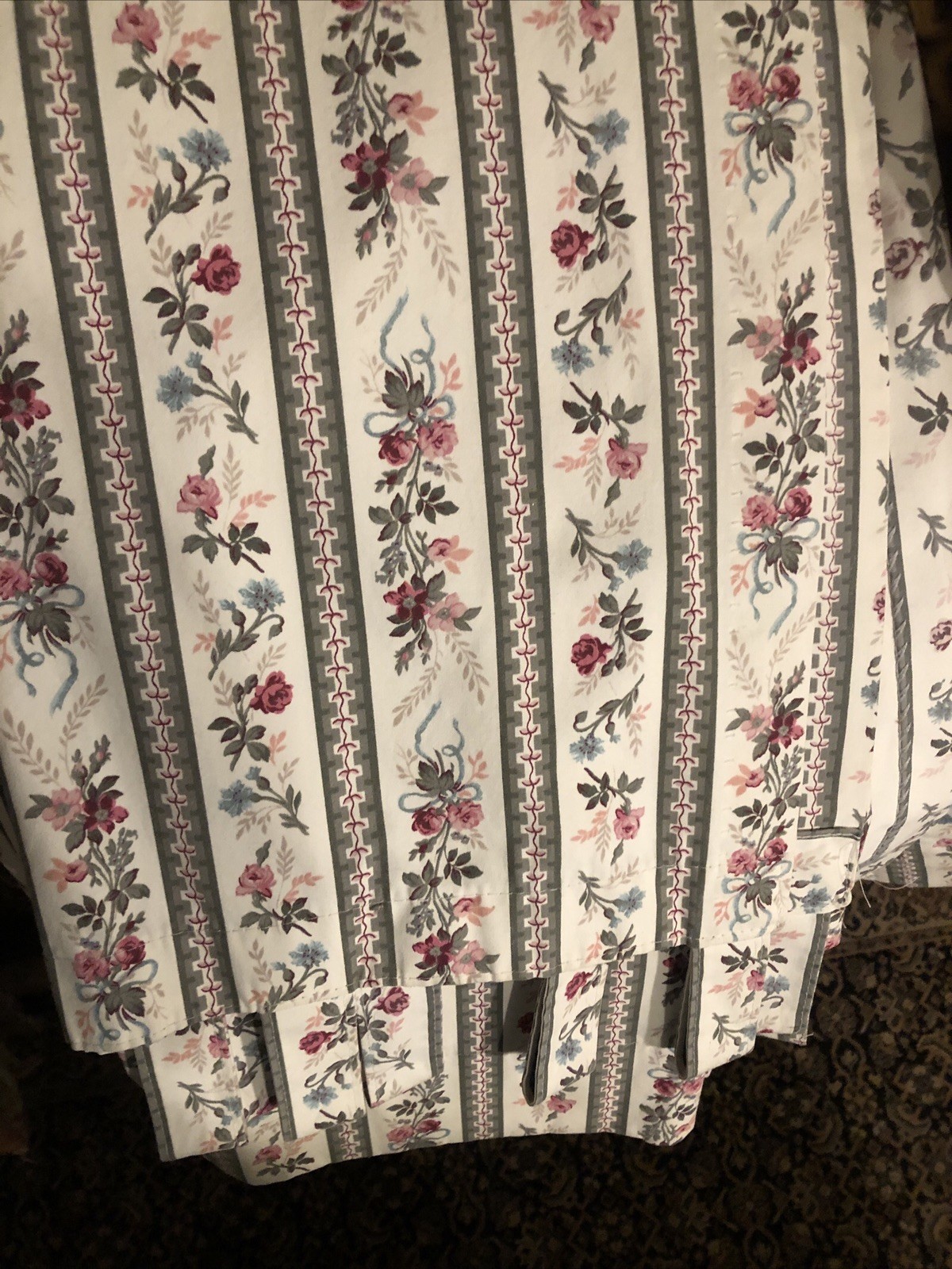 Country Curtains 40x 80 In Long 2 Tab Top Tea Rose Cottage Panel Pair Nice