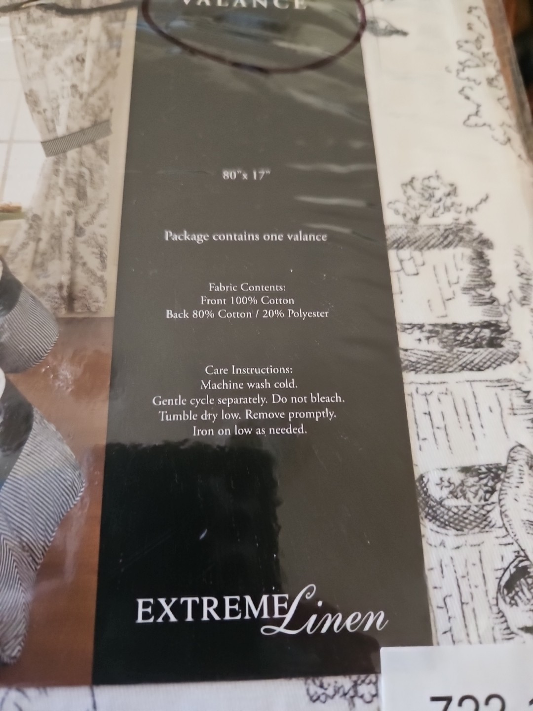 Enchanted Toile Country Toile Lot Of 2 Valances By Extreme Linen 80″ X 17″ Each