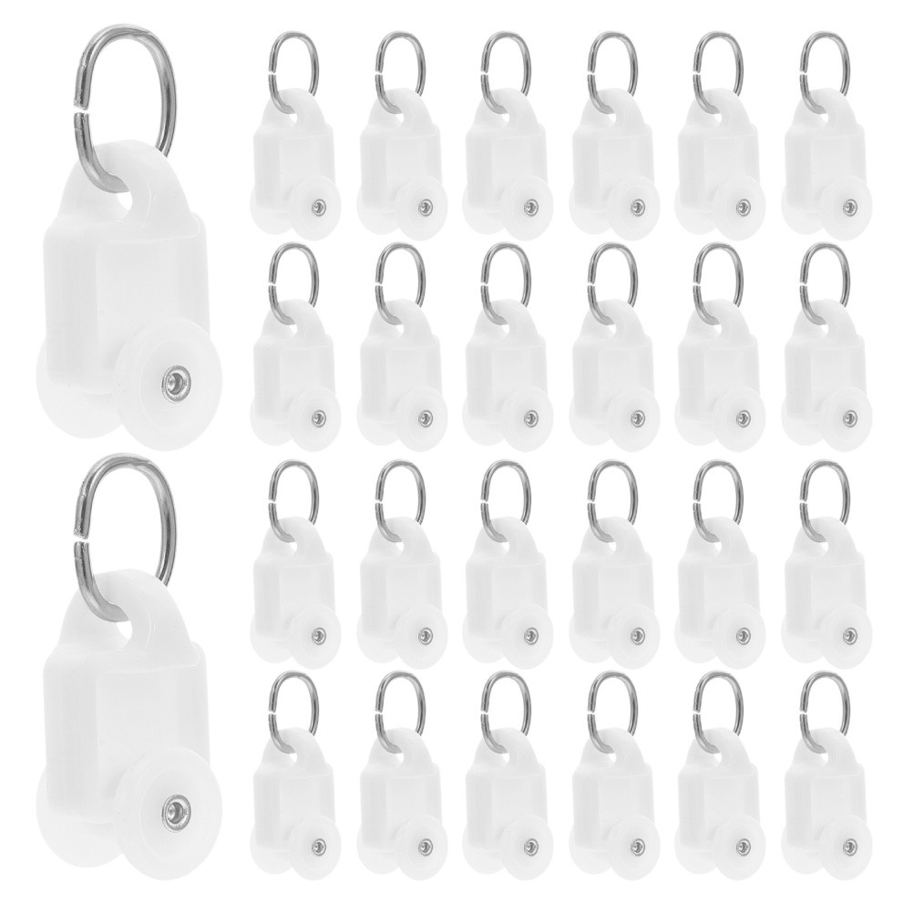 100 PCS Dual Wheel Roller Gliders Sliding Door Curtain Track Rail