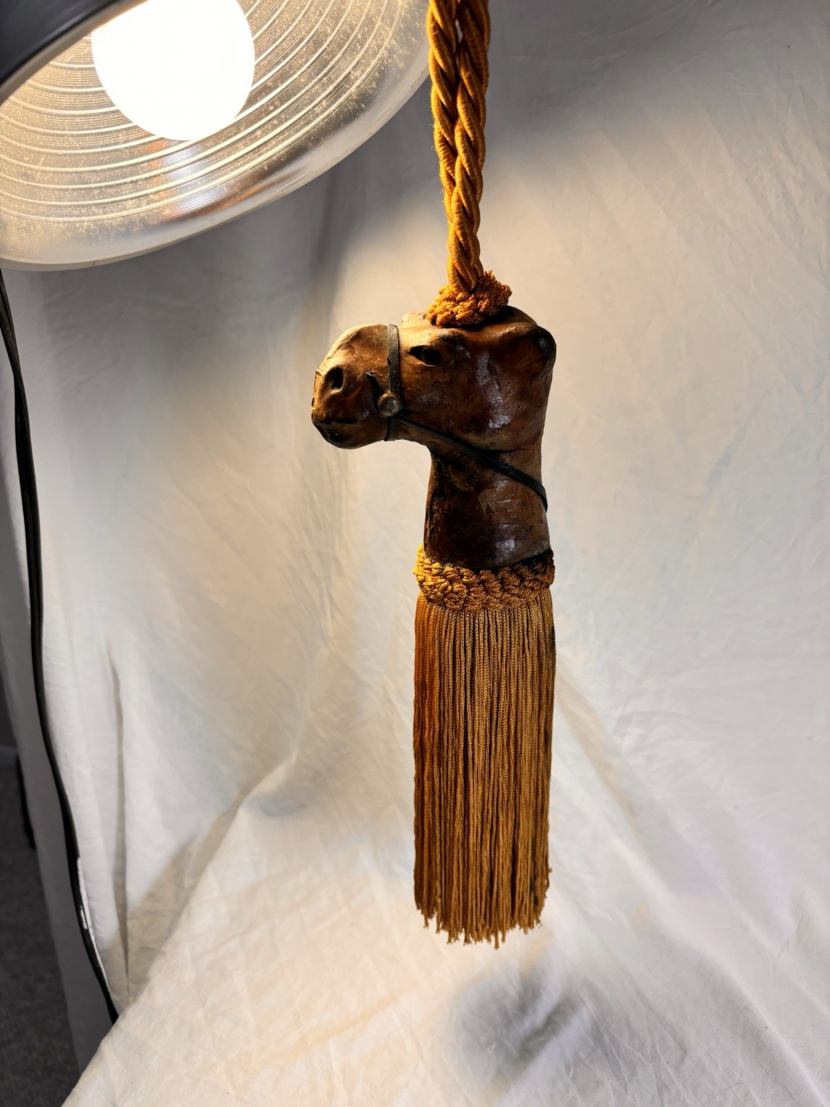 Leather Camel Head Curtain Tie Back/ Hanging Tassel