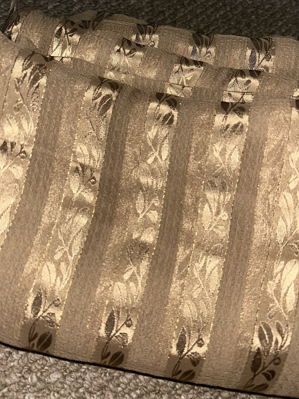 Croscill Gold Pole Top Panels Pair 40x 180 Metallic Thread Semi Sheer Elegant