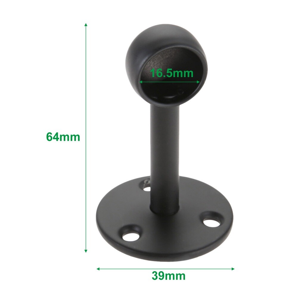 2Pcs Flange Rod Holders Black 5 Size for Ceiling Hanging Pole Wall Hanging Pole
