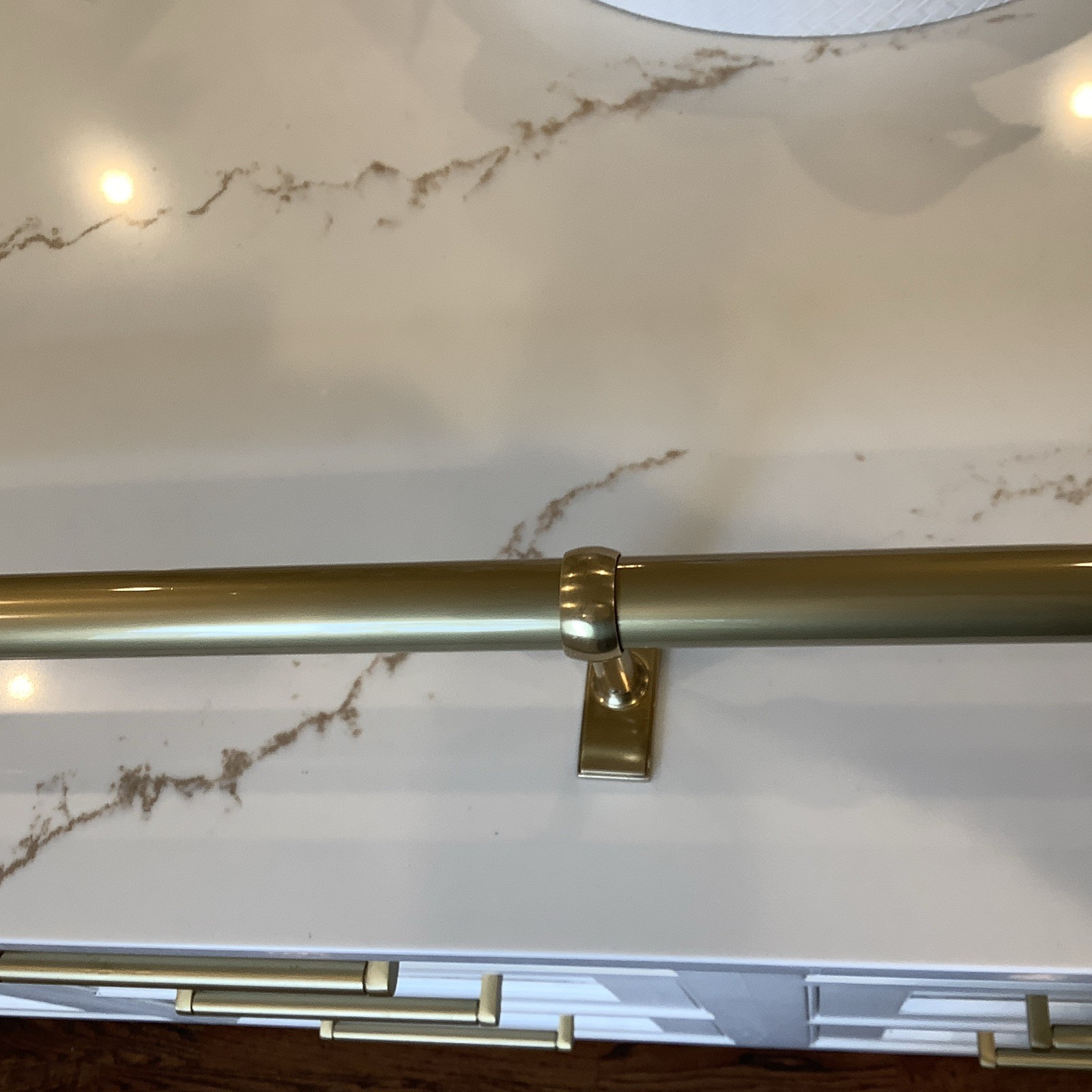 Restoration Hardware Easton Solid Brass Endcap Finial & Rod Set 60-108 in