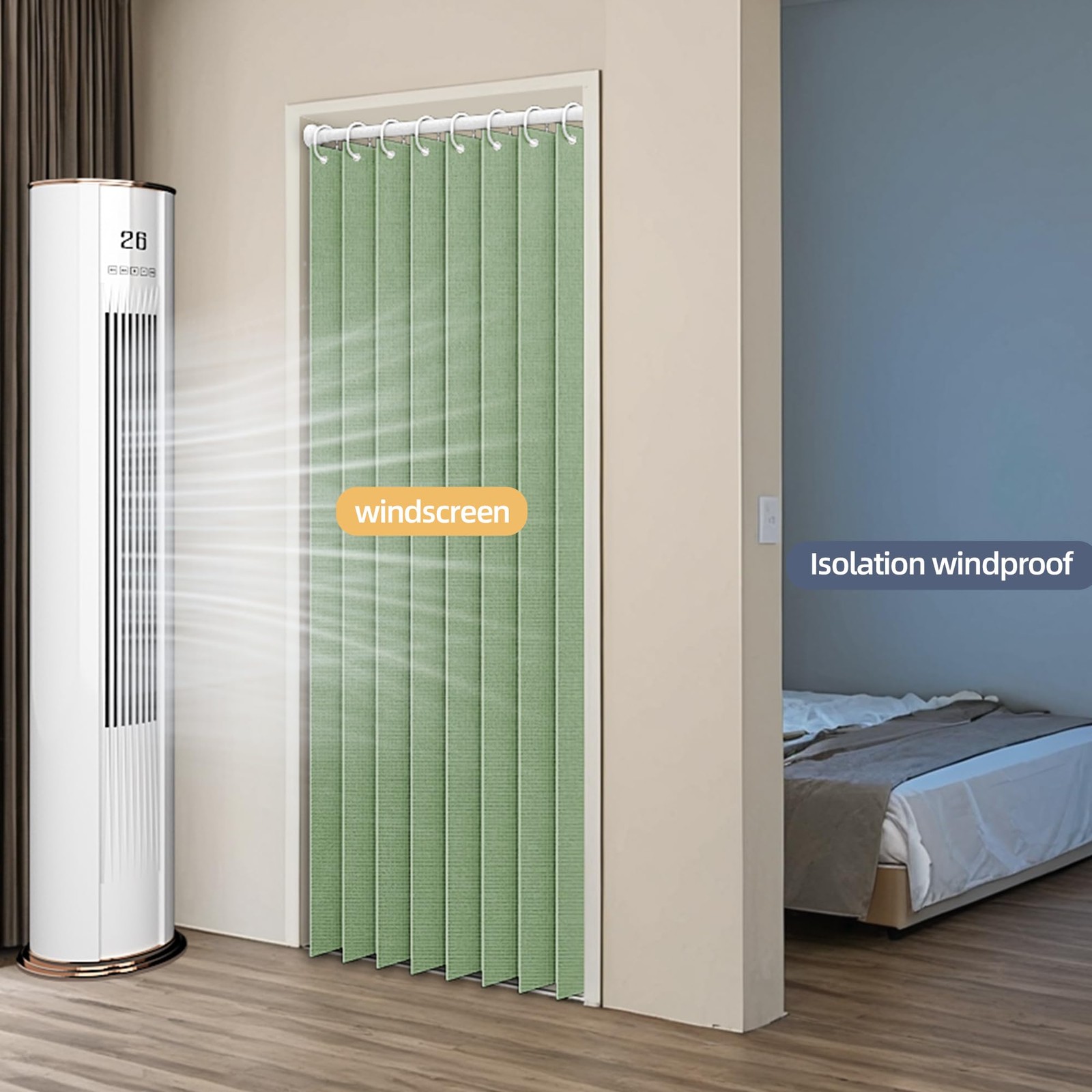 Magnetic Blackout Door Curtain, Foldable Room Divider, Suitable for Bathroom/…