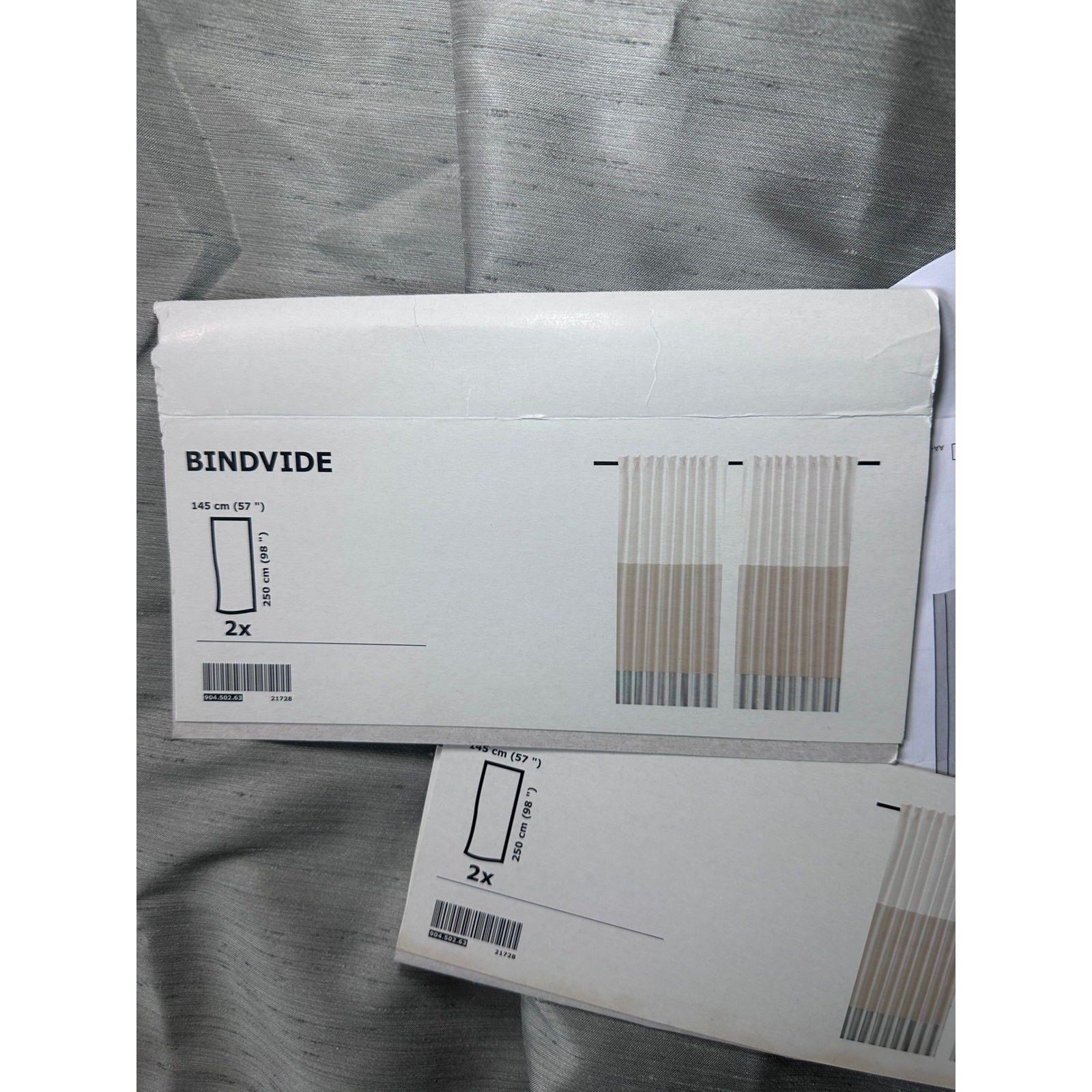 New IKEA BINDVIDE 4 Curtain Panels Tri-Color 57×98 Discontinued 2 Sets
