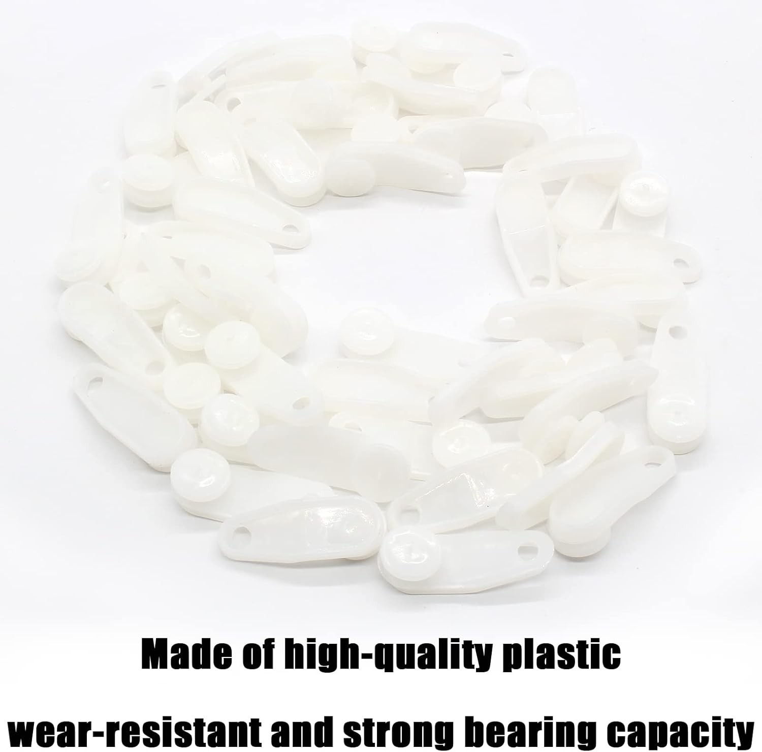 Traverse Rod Slides Curtain Replacement, 100 Pieces White Plastic Curtain Track
