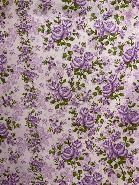 Handmade Lavender Shabby Rose Valance, 52 X 15 INCHES