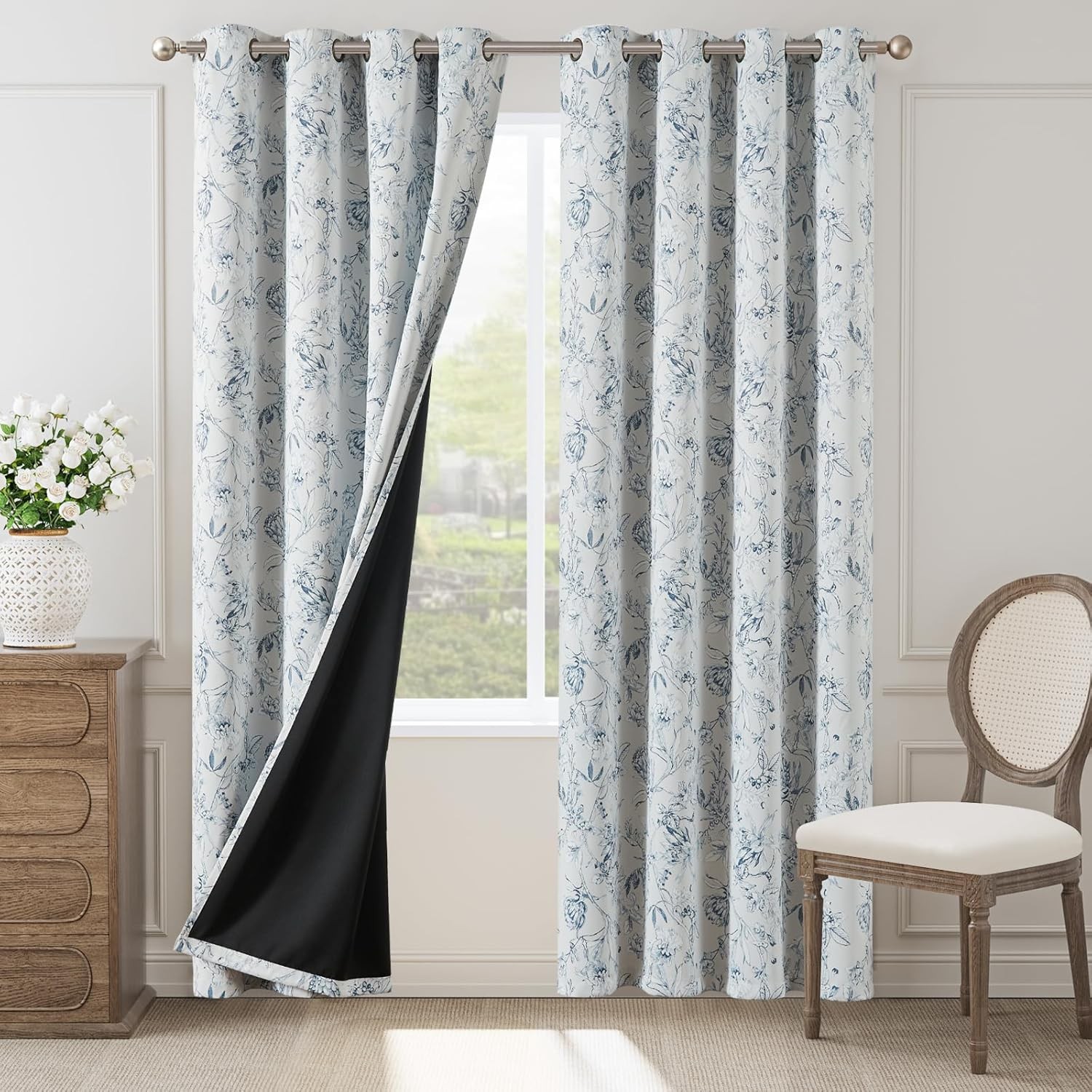 96” Blackout Curtains Grommet Thermal Insulated Room Darkening Noise Reduce