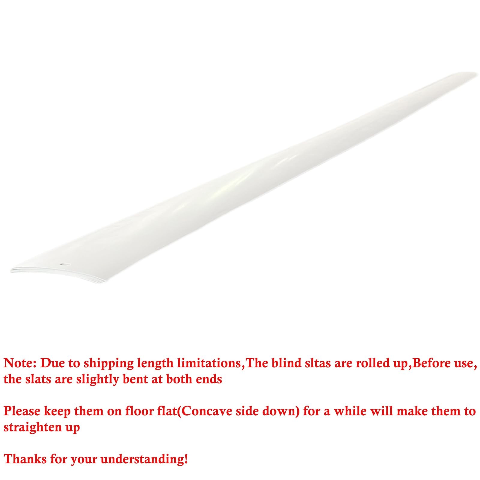 82.5″x3.5″ White PVC Vertical Blind Replacement Slats Curved Smooth 10 Pack