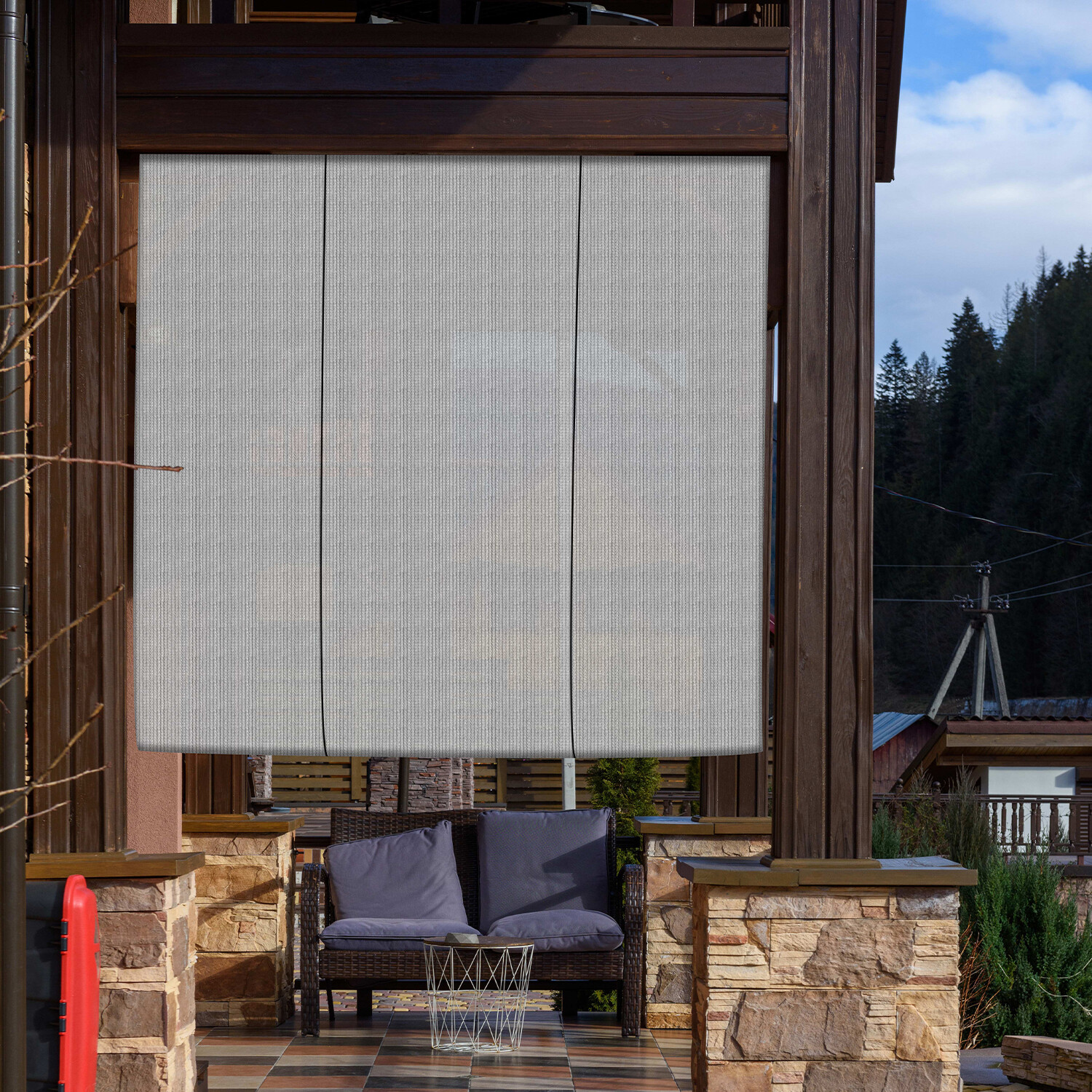 Roller Shade Roll up Shade Gray UV Block Shelter Cover for Porch Pergola Yard