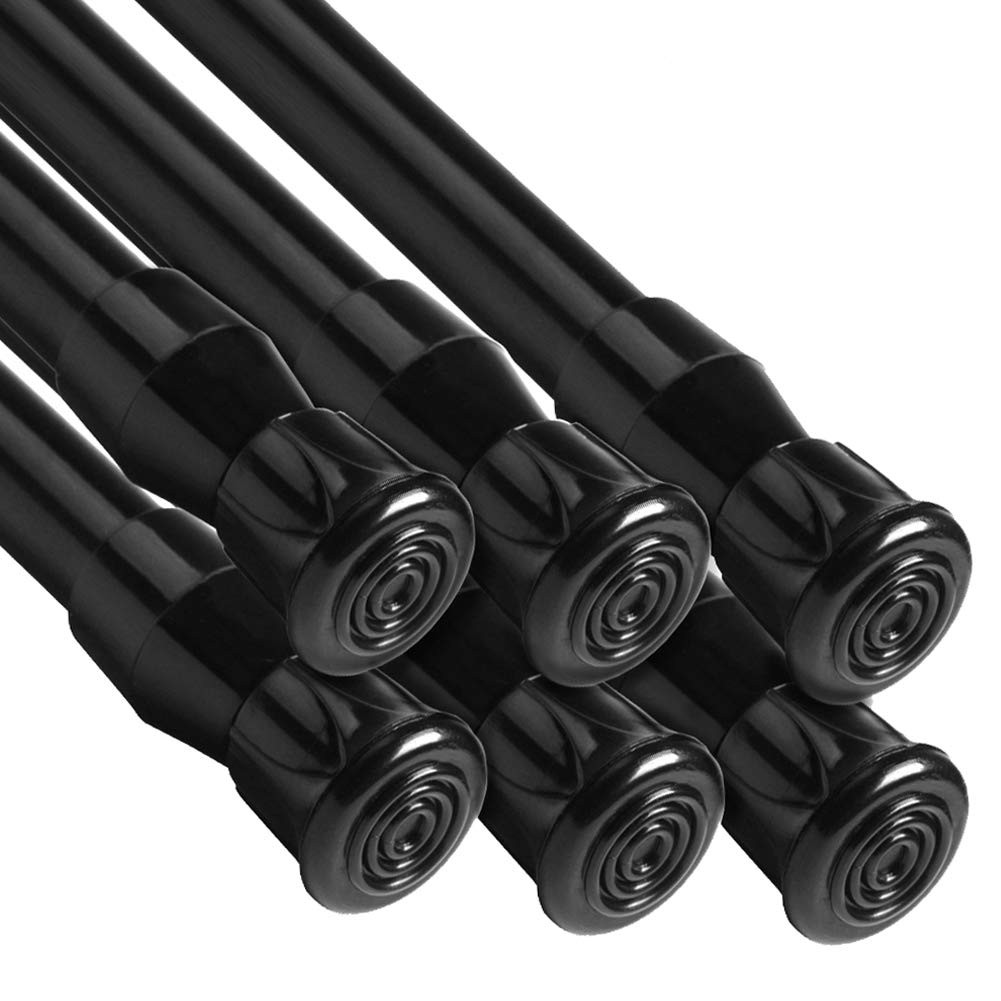 6 PCS Black Spring Tension Rods 2848 Inch Adjustable Extension Closet