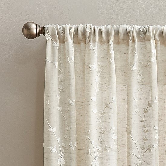 CHF Lynette Rod Pocket Light Filtering Pleated Drape Panel 50×63 Linen