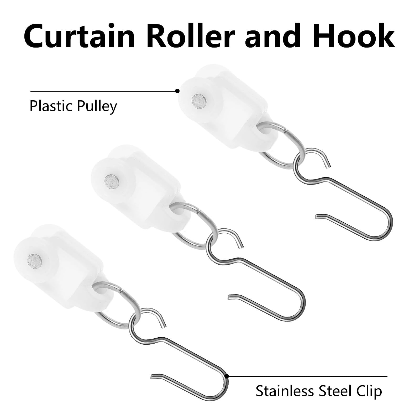 Curtain Tracks Ceiling Wall Mounted White Thickened Style Curtain Tracks with…