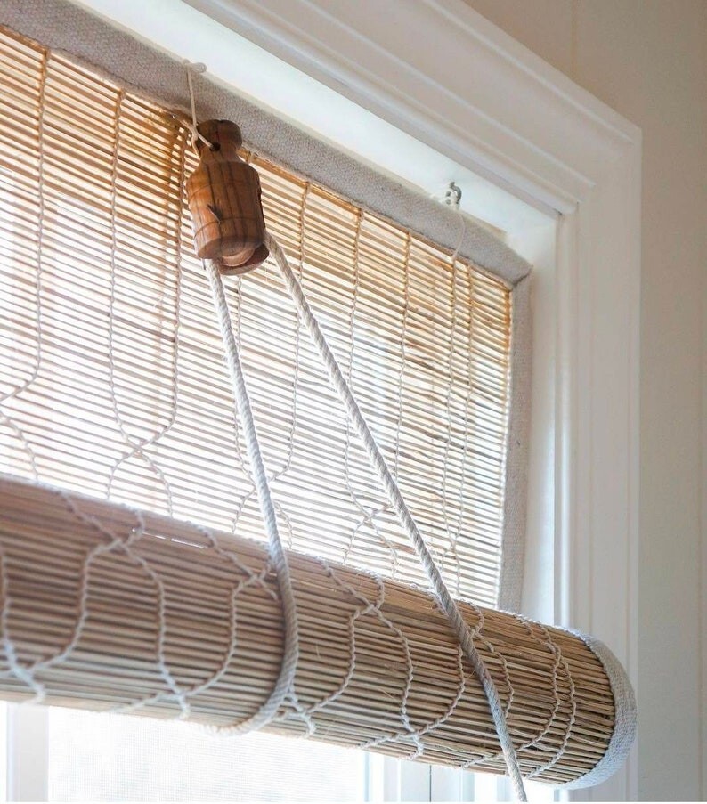 Natural Bamboo Cross thread design blind shade Bamboo chick, 100%