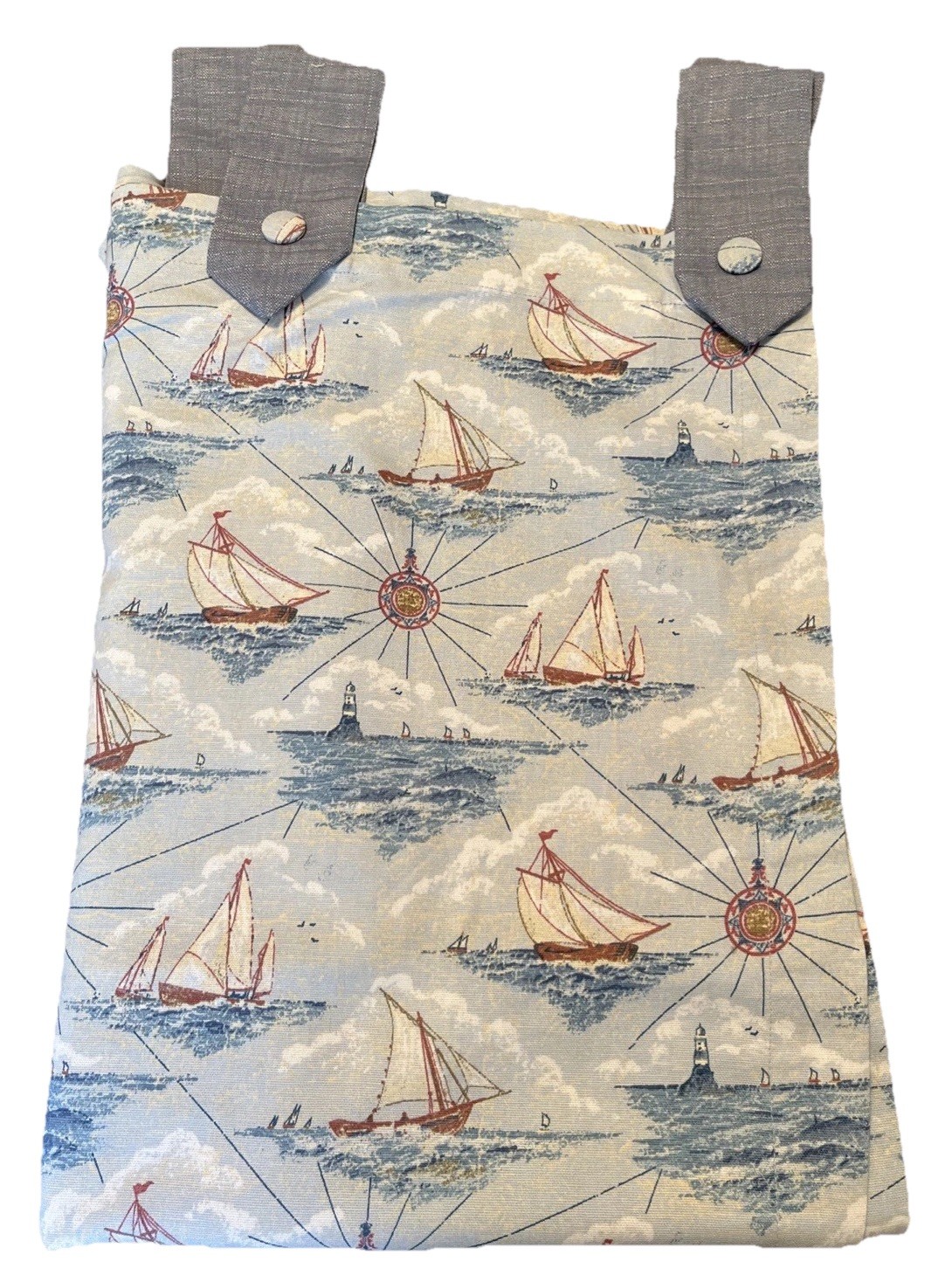 2 Waverly Mariners Voyage Curtain Tab Top Panel Blue Sailboats Nautical 44 x 84