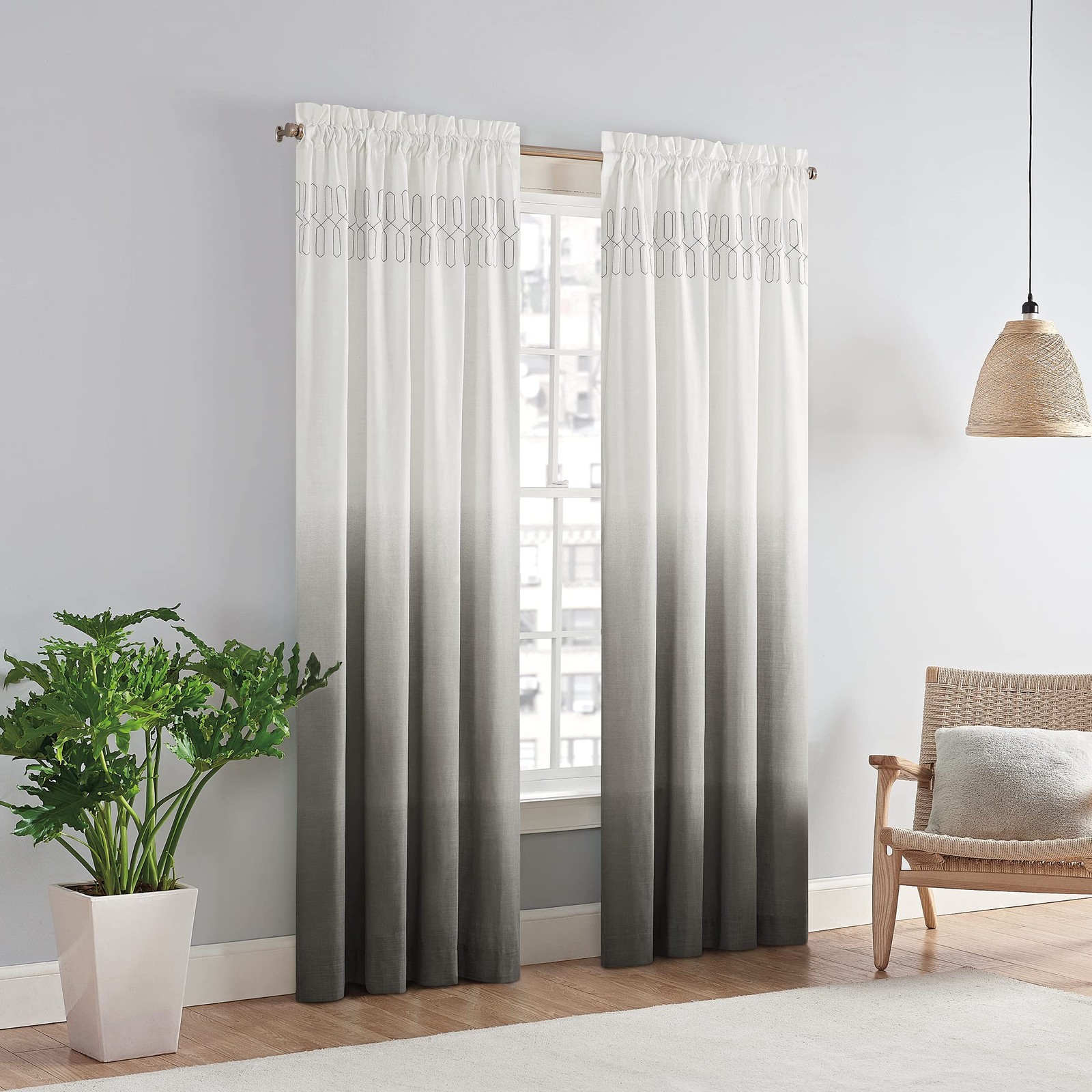 Arashi Modern Boho Decorative Ombre Rod Pocket Window Curtain for Living Room…
