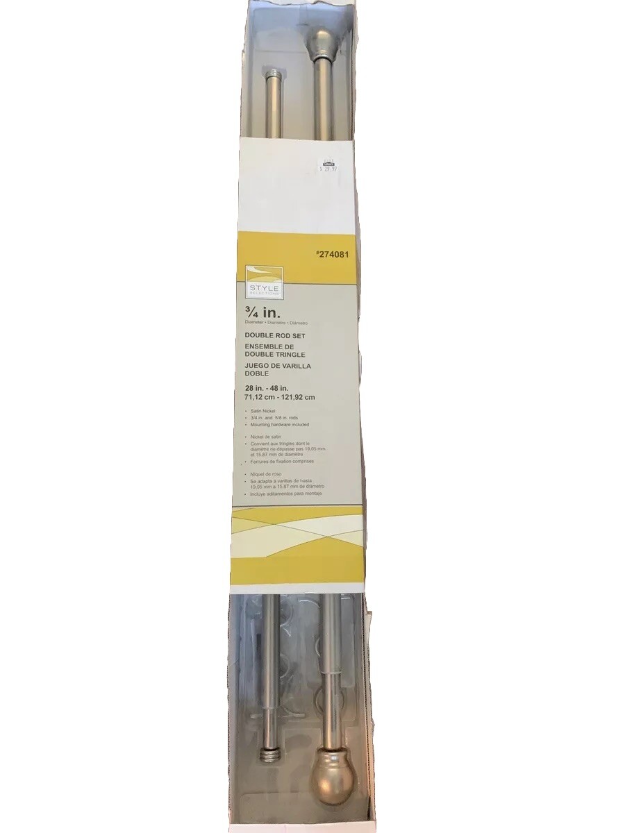 Style Selections 3/4 Inch Double Rod Set 28-48in