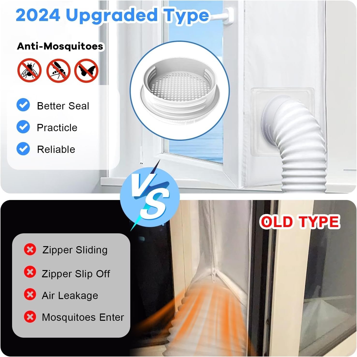 Portable AC Window Seal Kit 400cm Universal Coupler for 5.1/5.9 inch Exhaust …